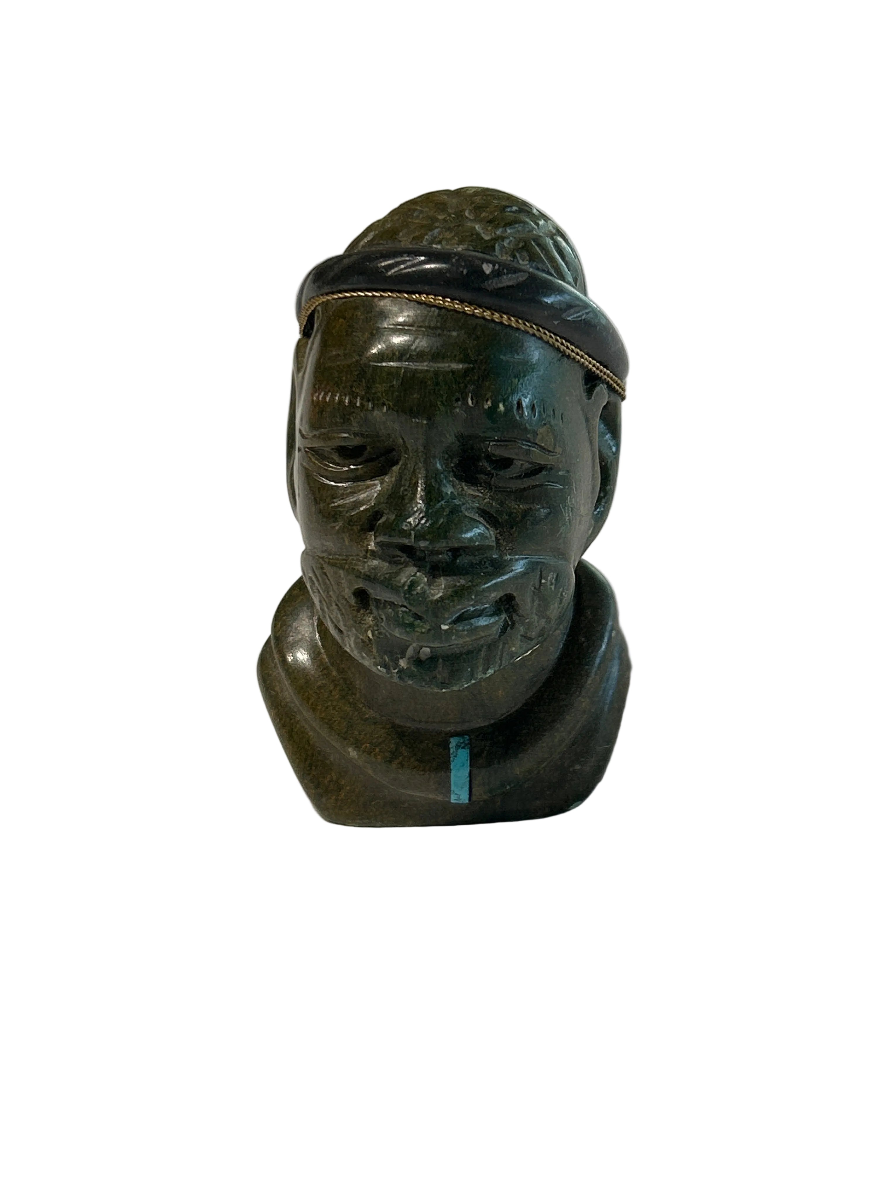 Vintage mini African soapstone bust