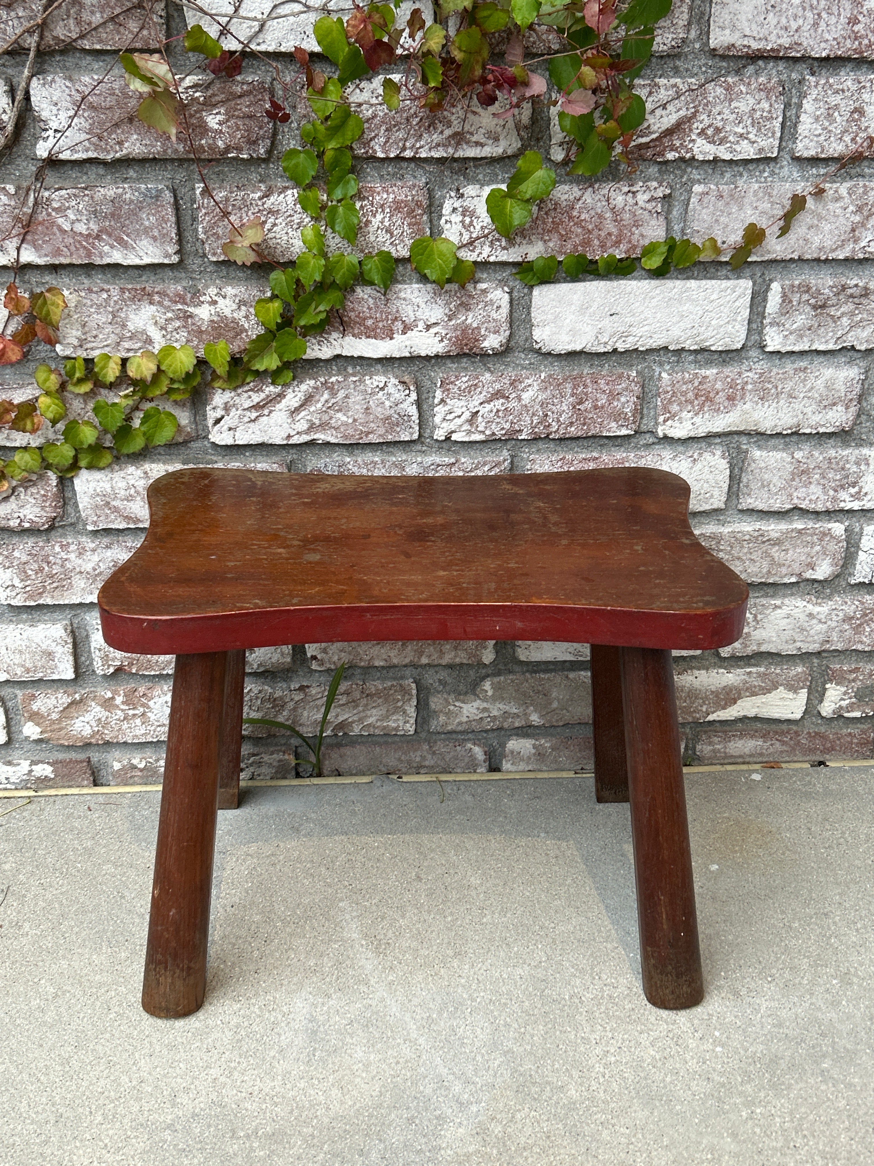 SET OF ONE CHAIR & ACCOMPANYING STOOL