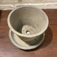 Grey terracotta pot w/ saucer