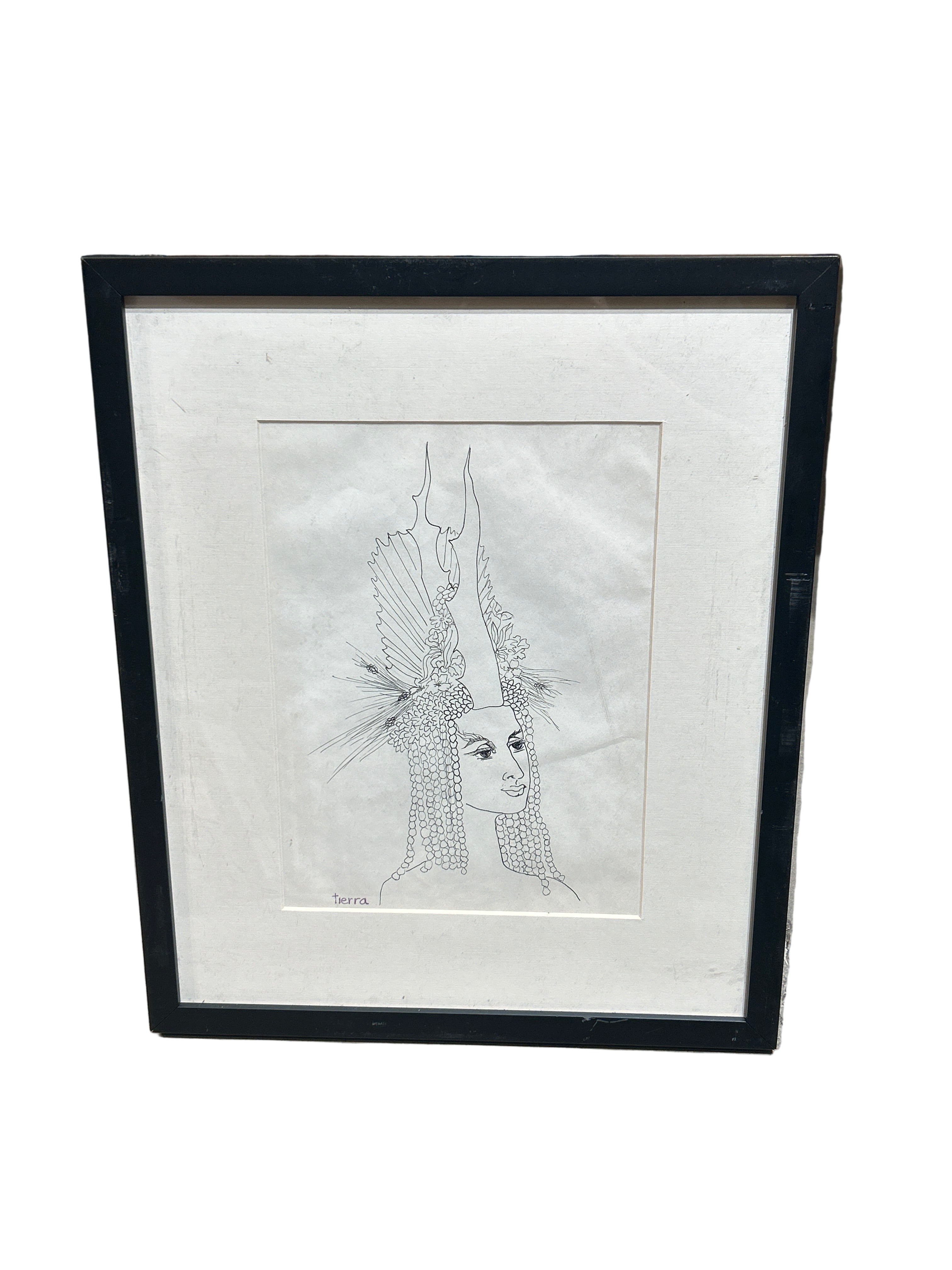 Vintage drawing "Tierra"