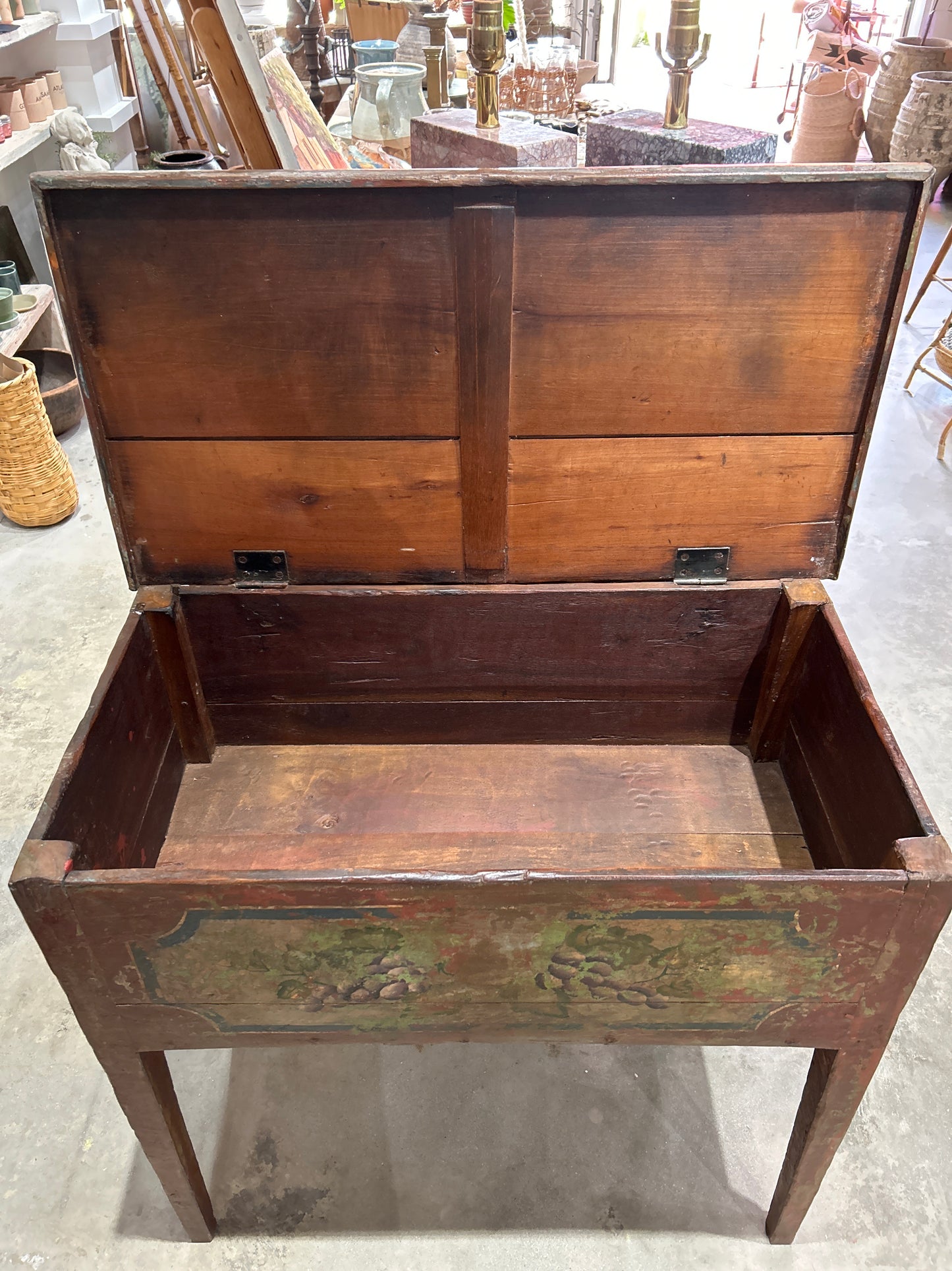 Vintage red and green grape design chest