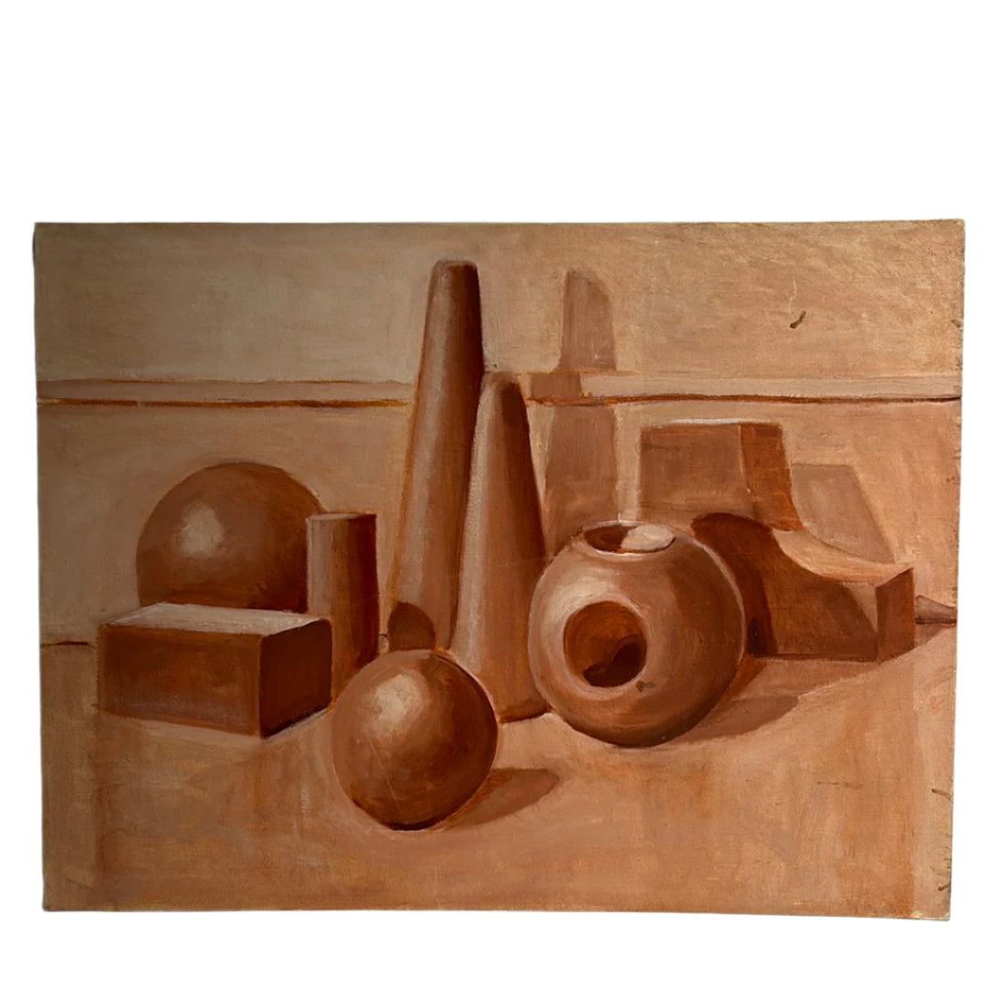 Sepia color shapes artist board