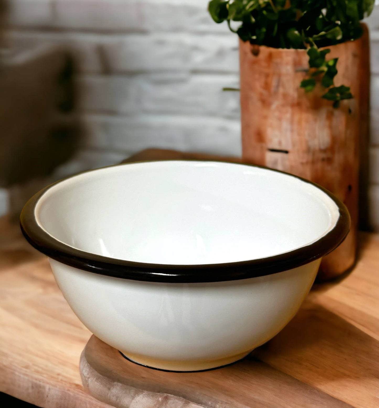 Black Rim Cereal Bowl