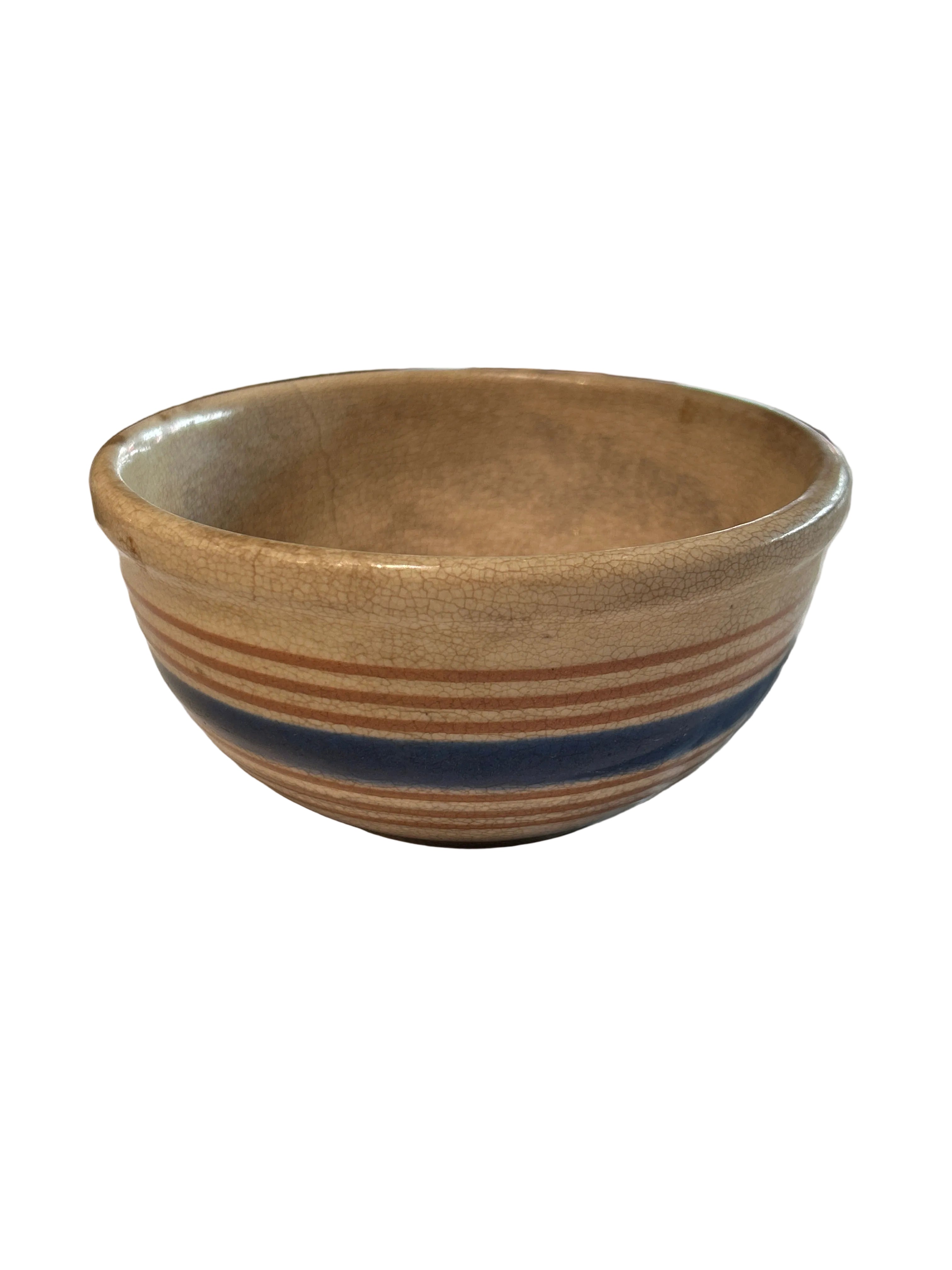 Vintage striped stoneware bowl
