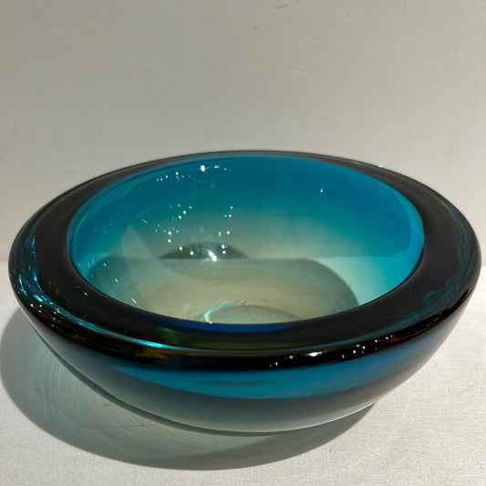 Vintage MCM blue glass bowl