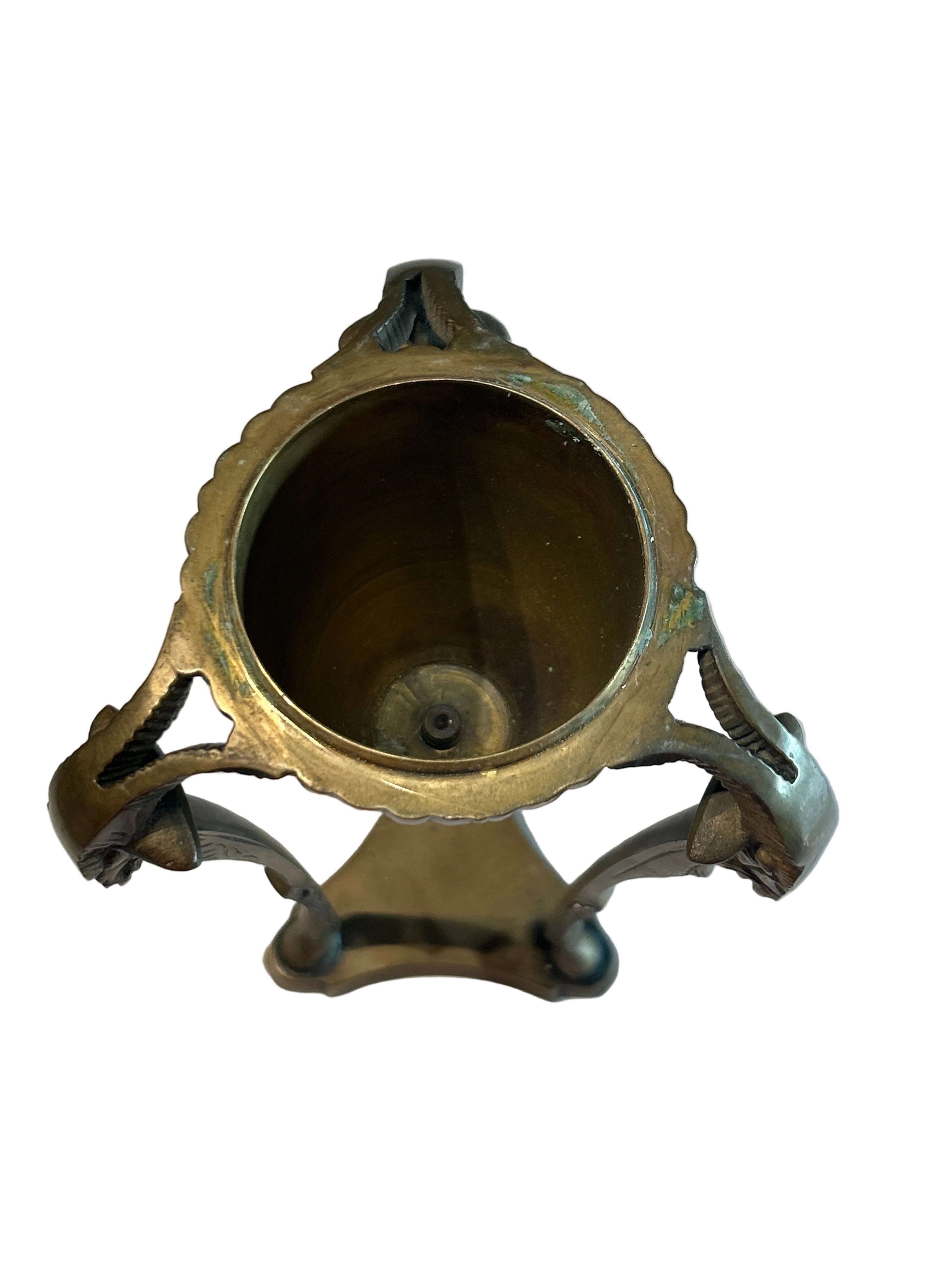 Vintage brass ram head empire style incense burner