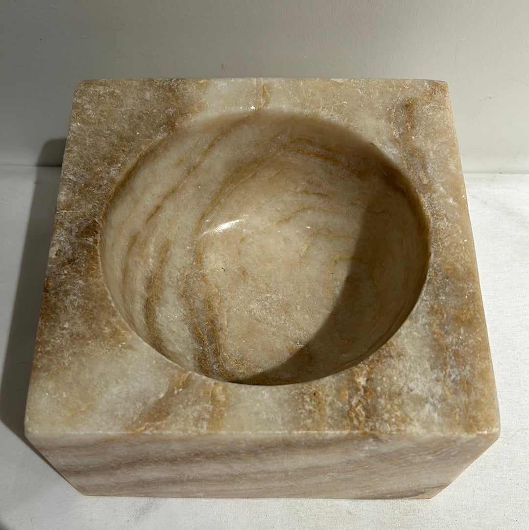 NFS - Cream marble square bowl