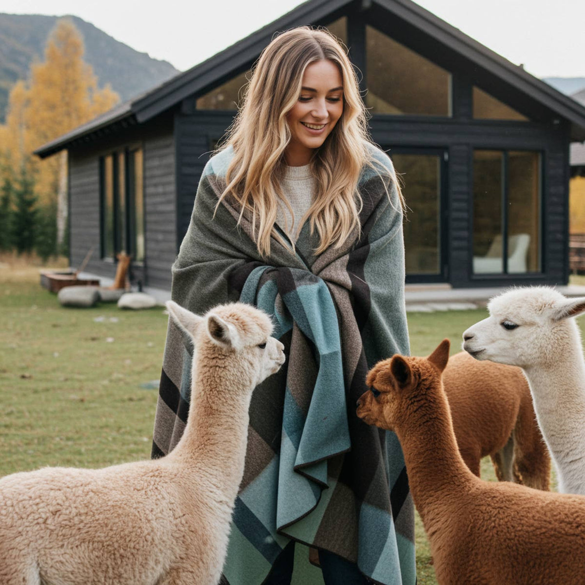 Alpaca Throw Blanket - Mosswood: Throw     (45x70)