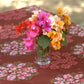 Floral Table Linens Block Print Tablecloth | Forget Me Not: 56"x84"