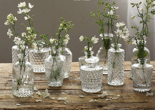 Bud Vases for Centerpiece, Rustic Decorative Vases, Clear: Mixtures