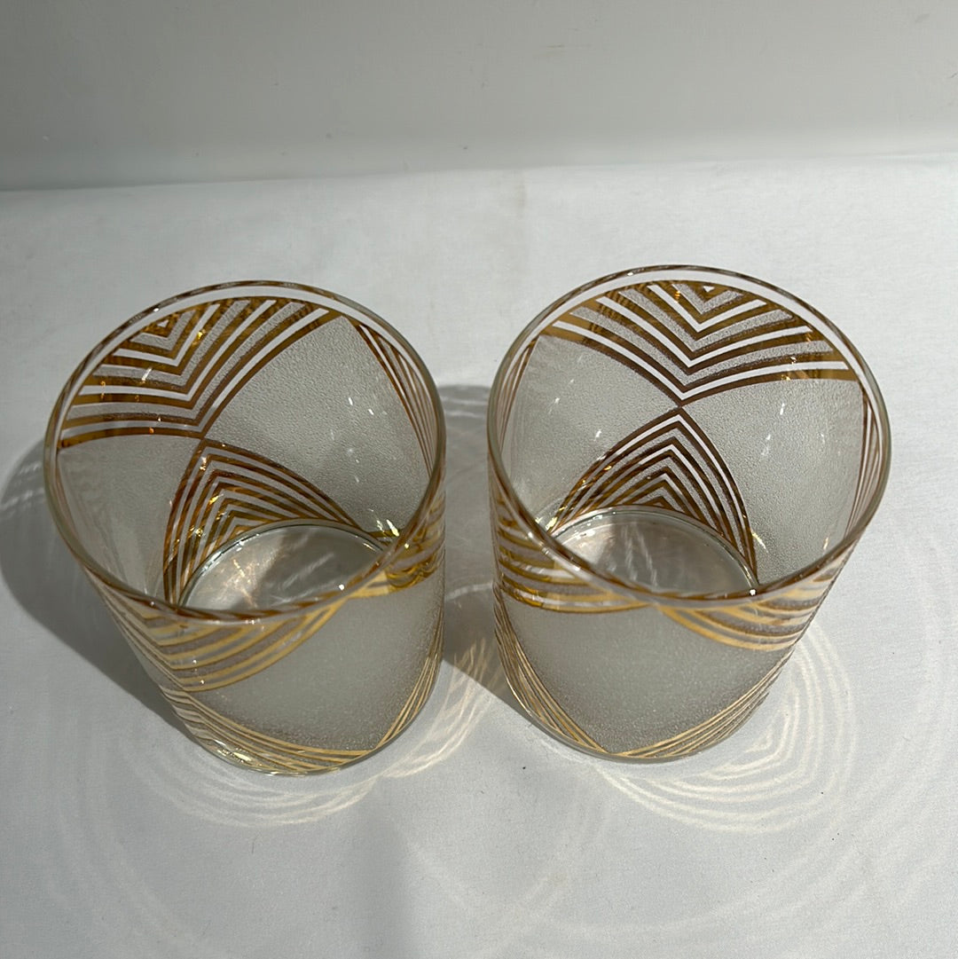 Set of 2 vintage gold detail glasses