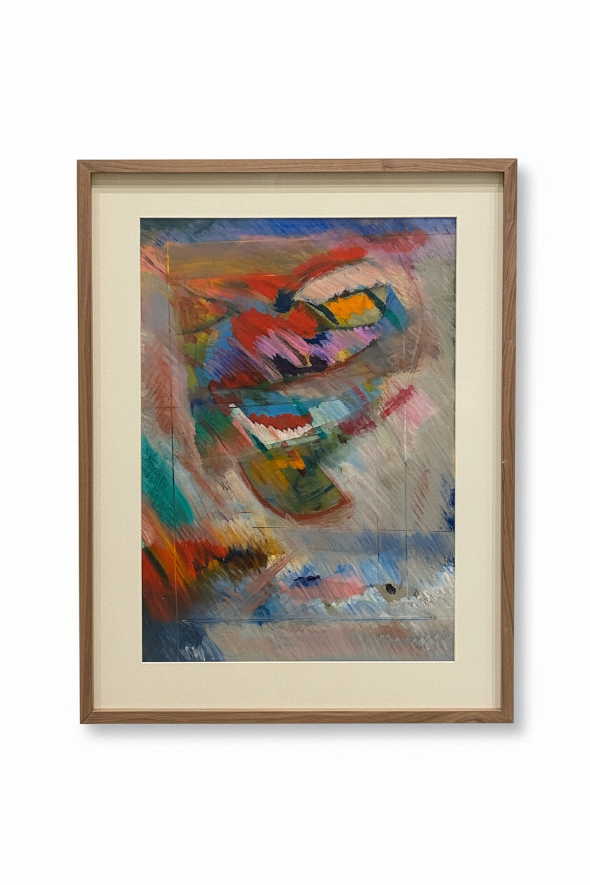 Vintage abstract oil brushwork painting