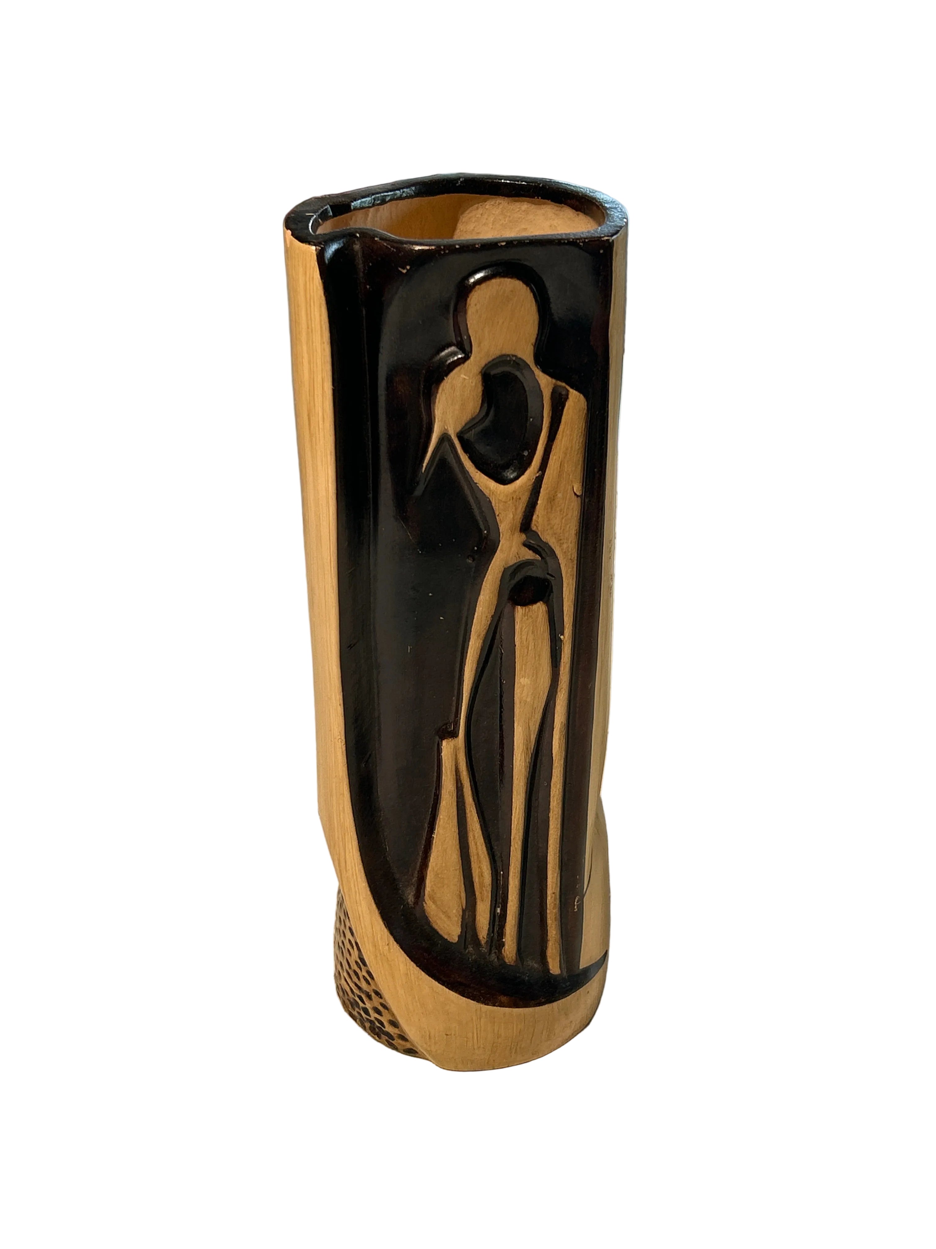 Vintage hand painted pottery vase