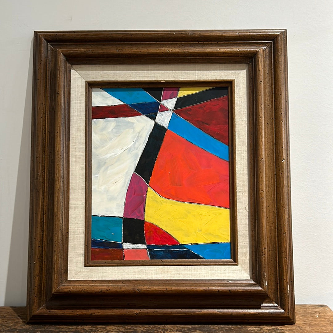 Abstract art with wood frame