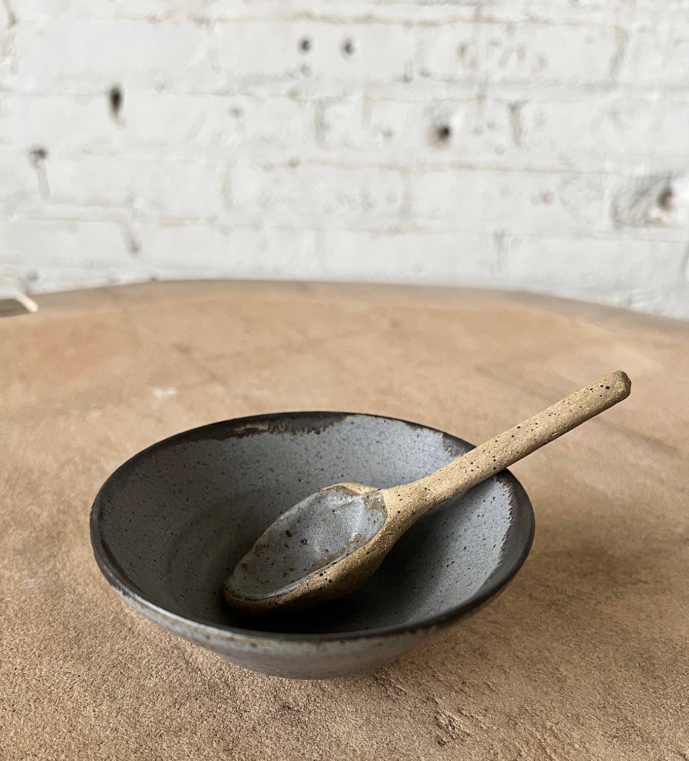 Luna Spoon and Mini Bowl Set: Shale