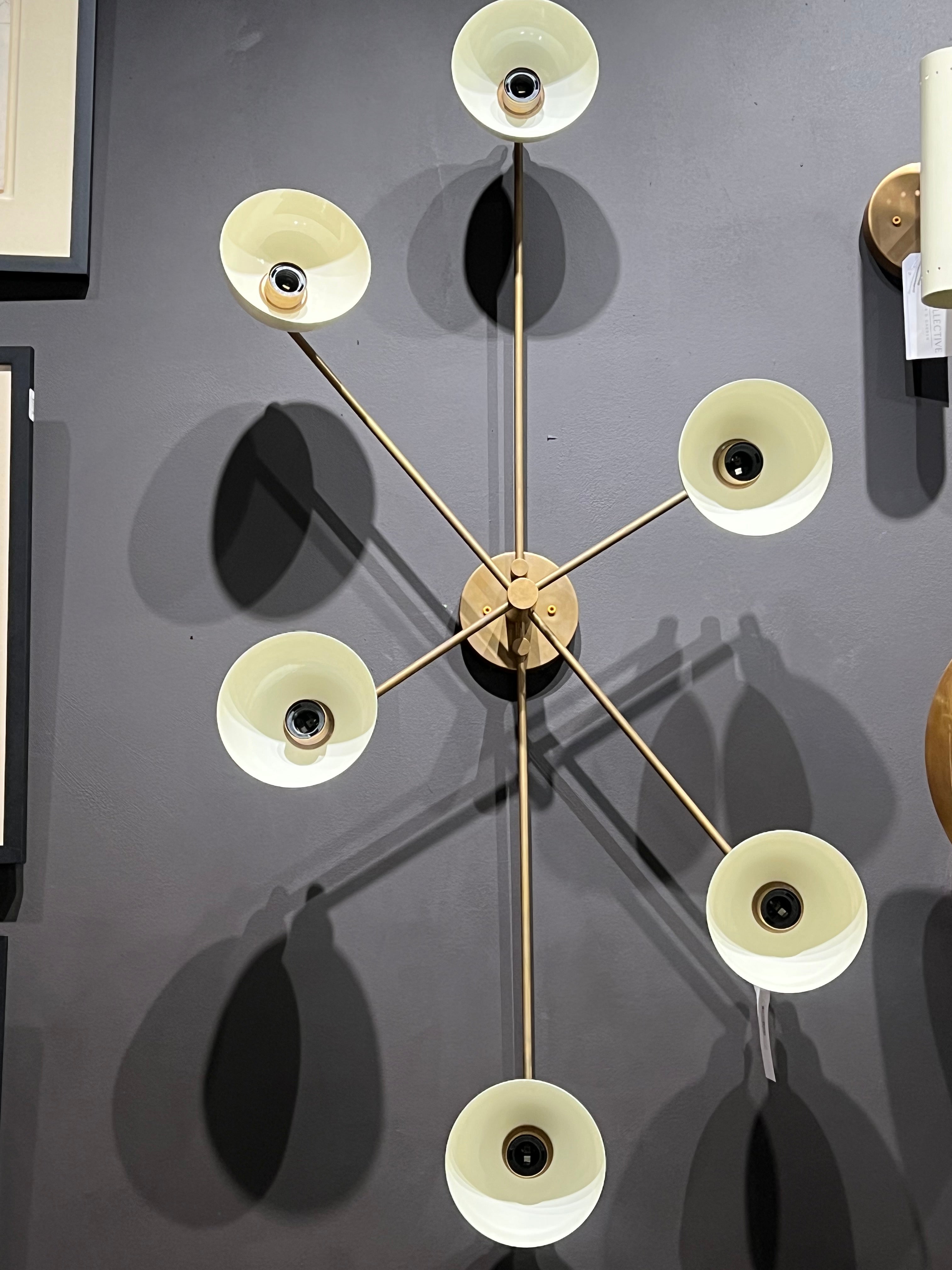 Mid Century 6 Light Flush Mount Ceiling Fixture