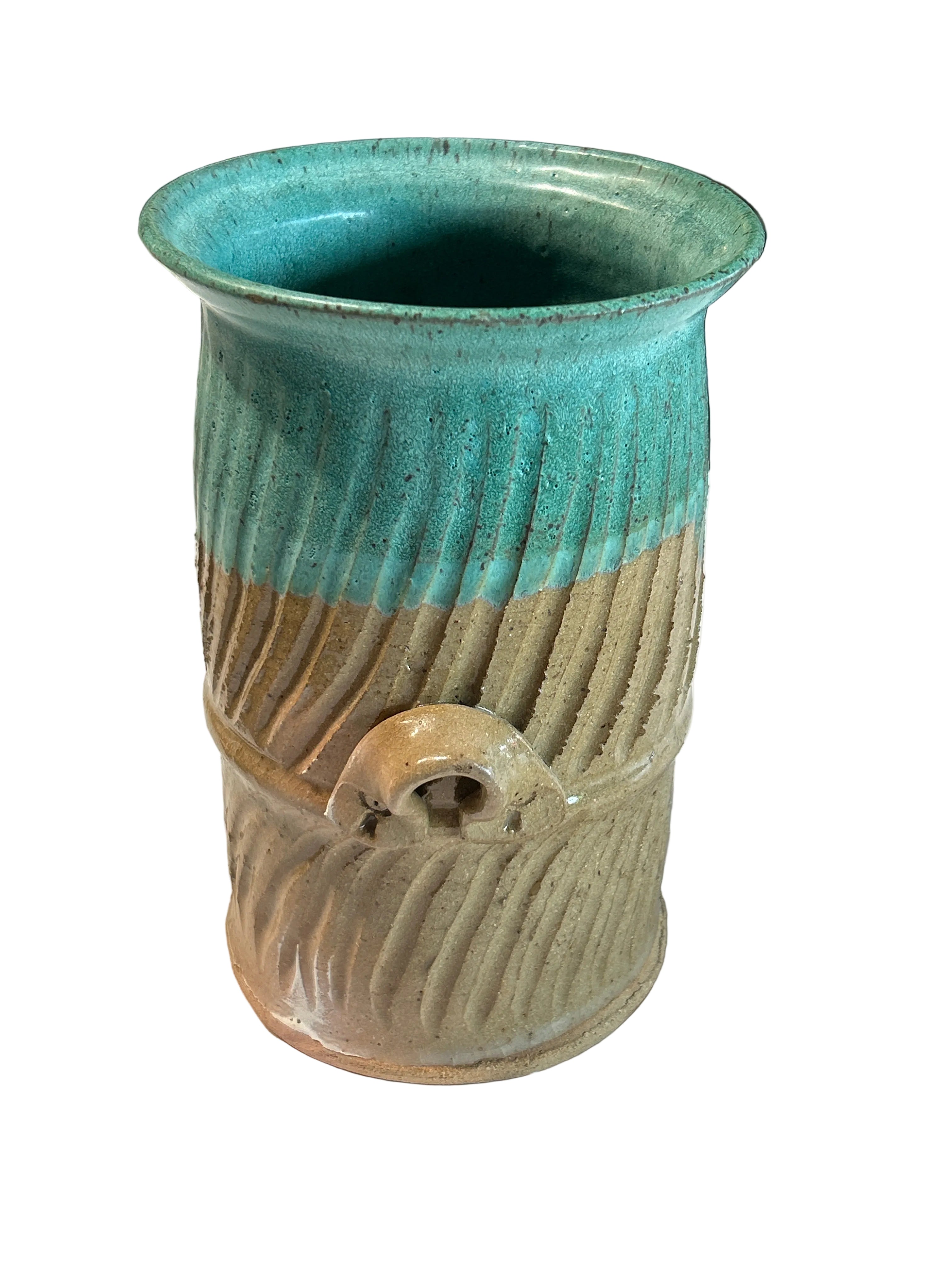 Vintage turquoise ceramic vase