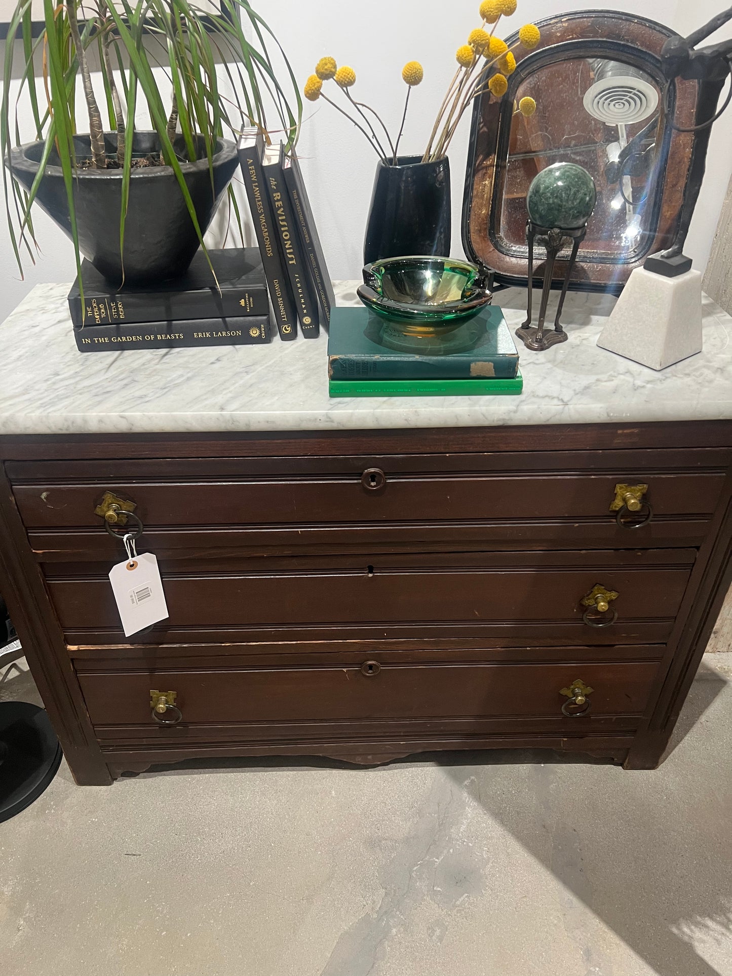 Marble top vintage dresser