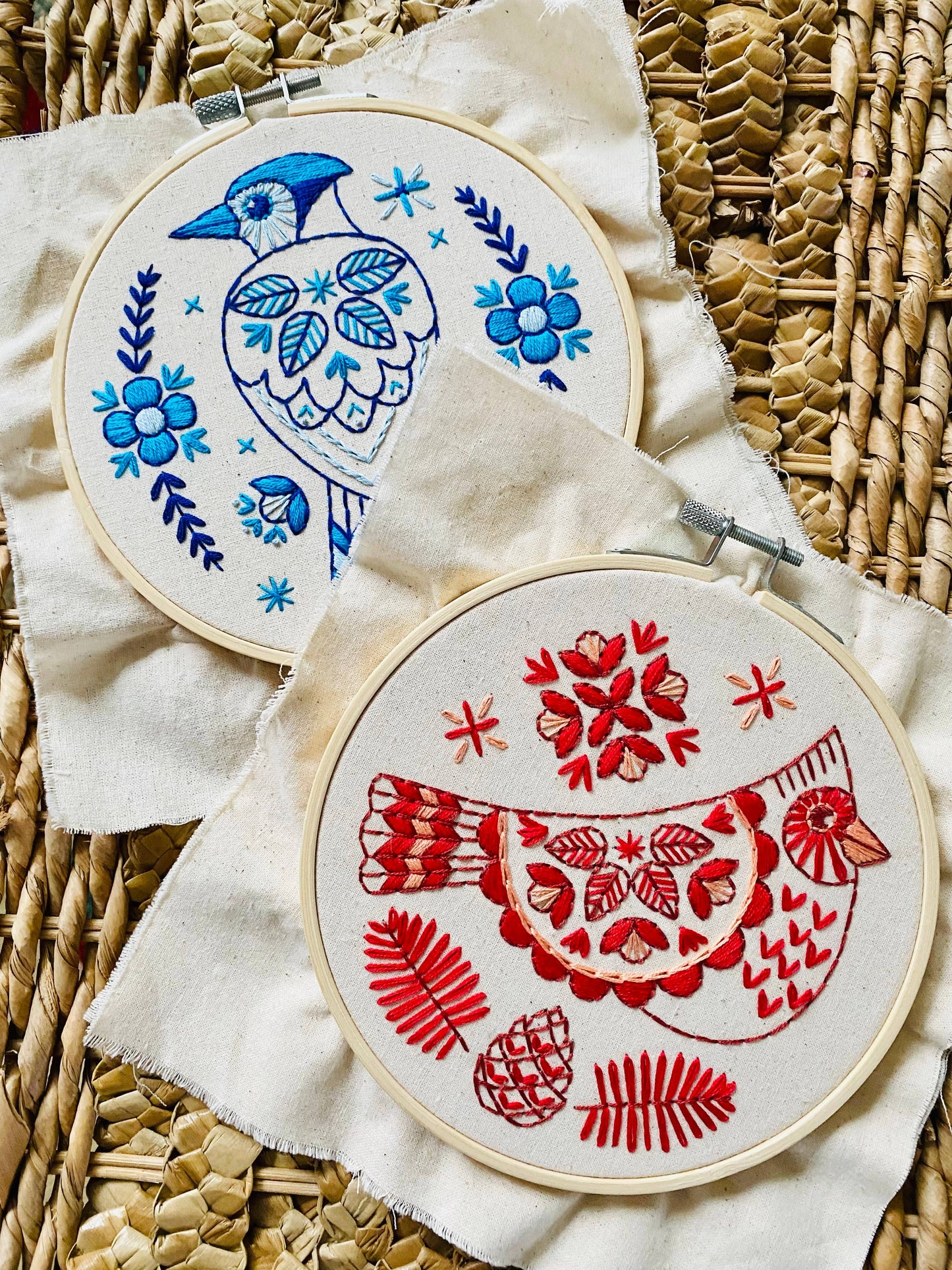 Folk Cardinal Complete Embroidery Kit