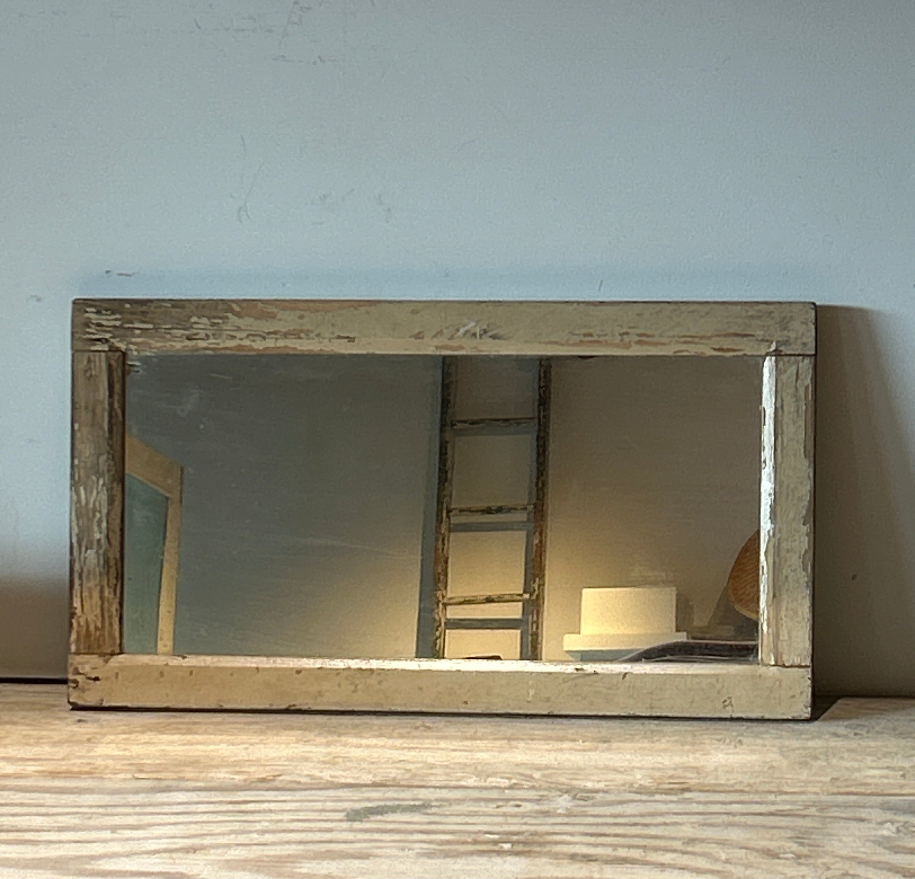 Vintage reclaimed distressed wood mirror