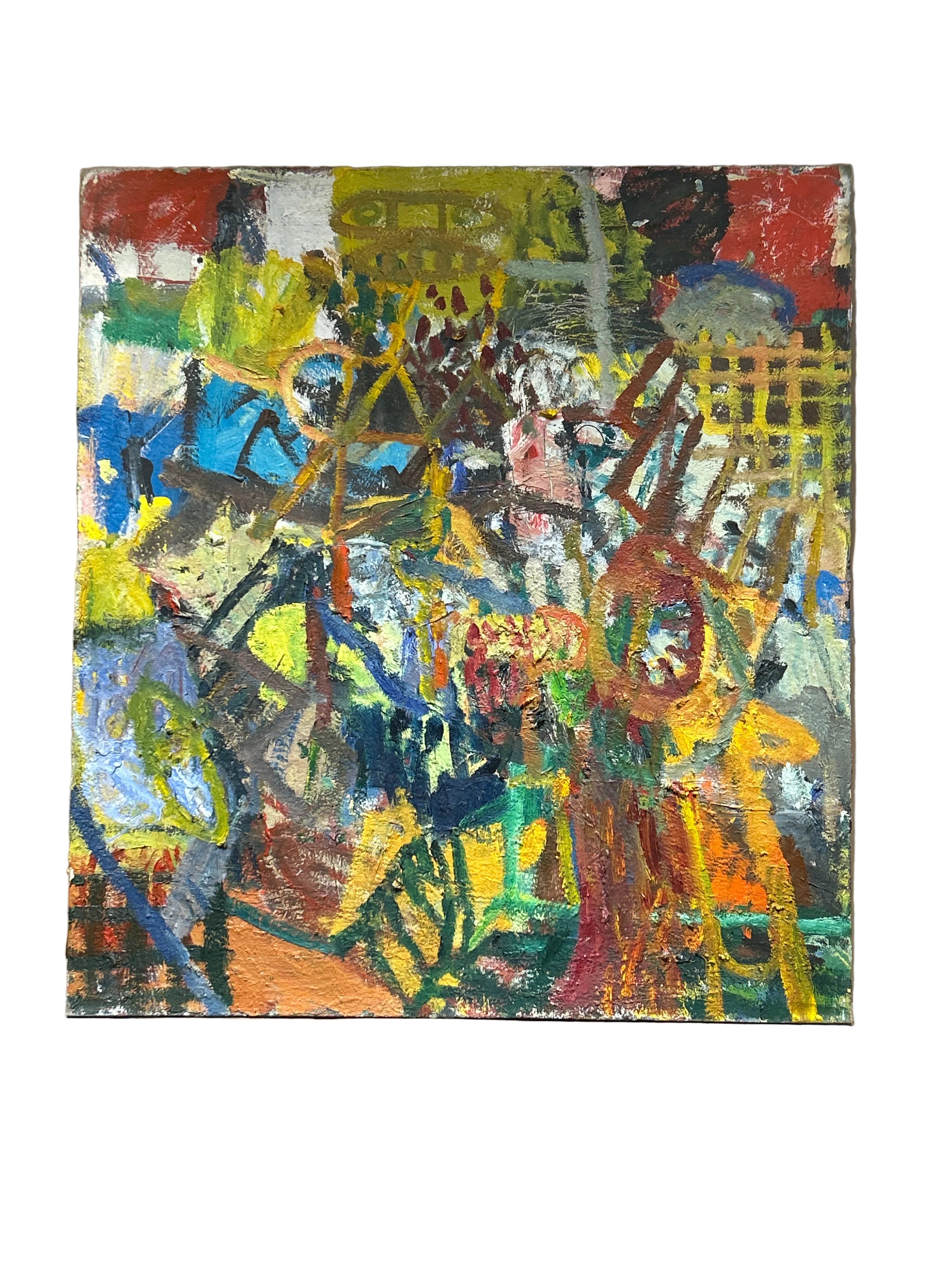 Vintage abstract large scale painting