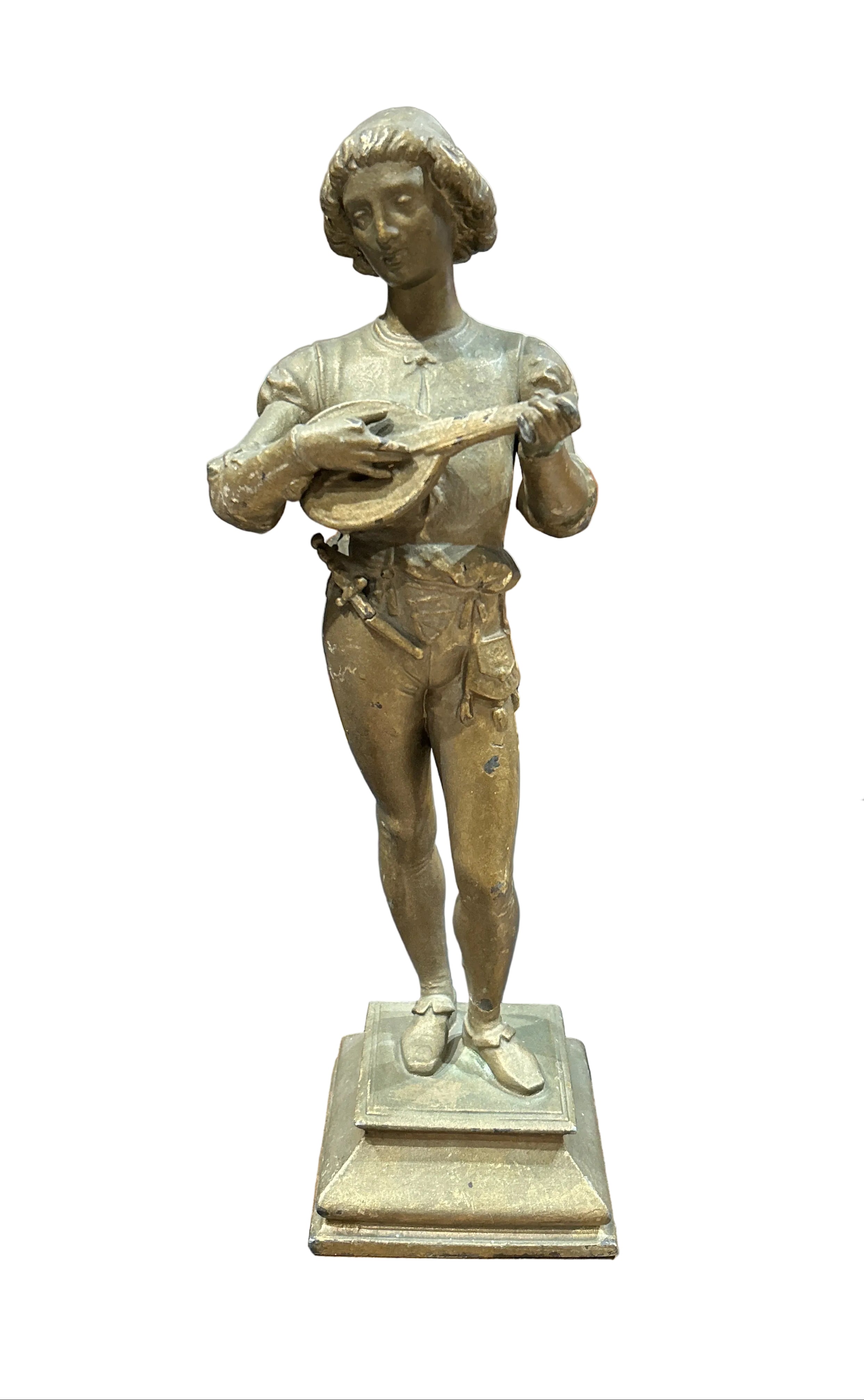 Vintage bronze Florentine Singer statue