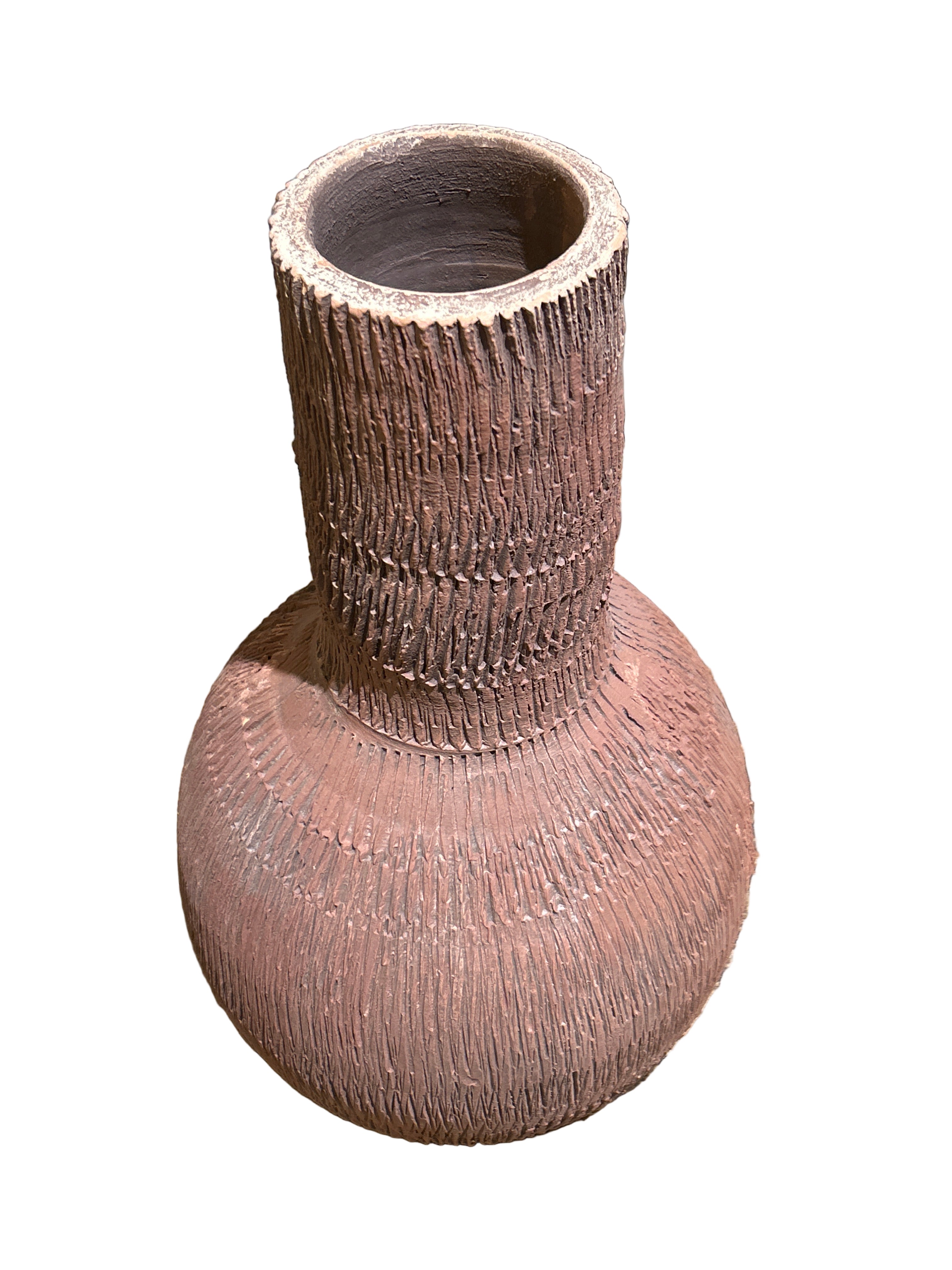 Vintage textured terracotta vase