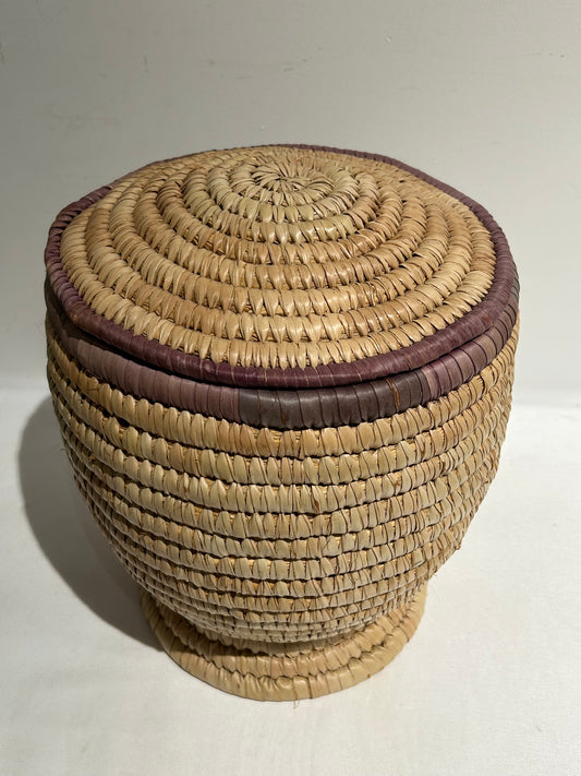 Vintage footed basket with lid