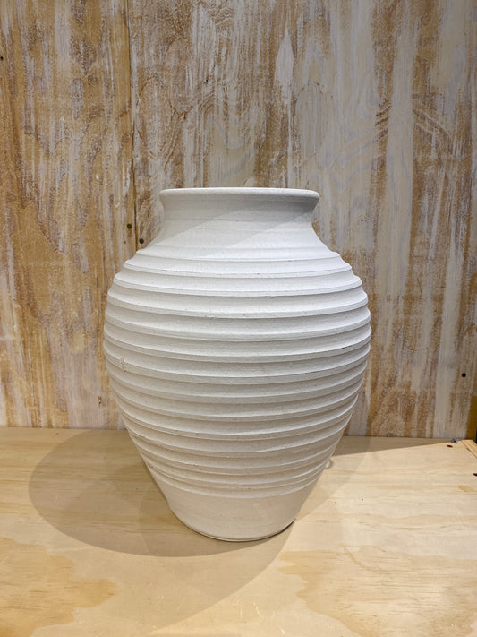 White Textured Vase