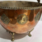 Vintage copper footed pot with handle