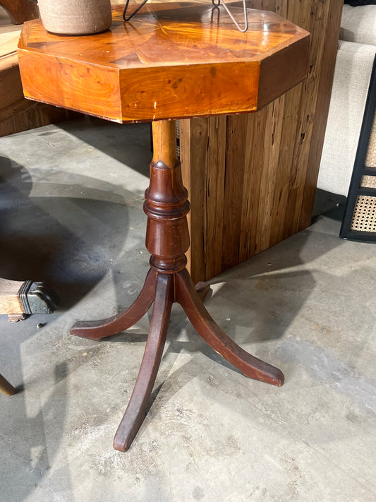 Wood side table eight sided