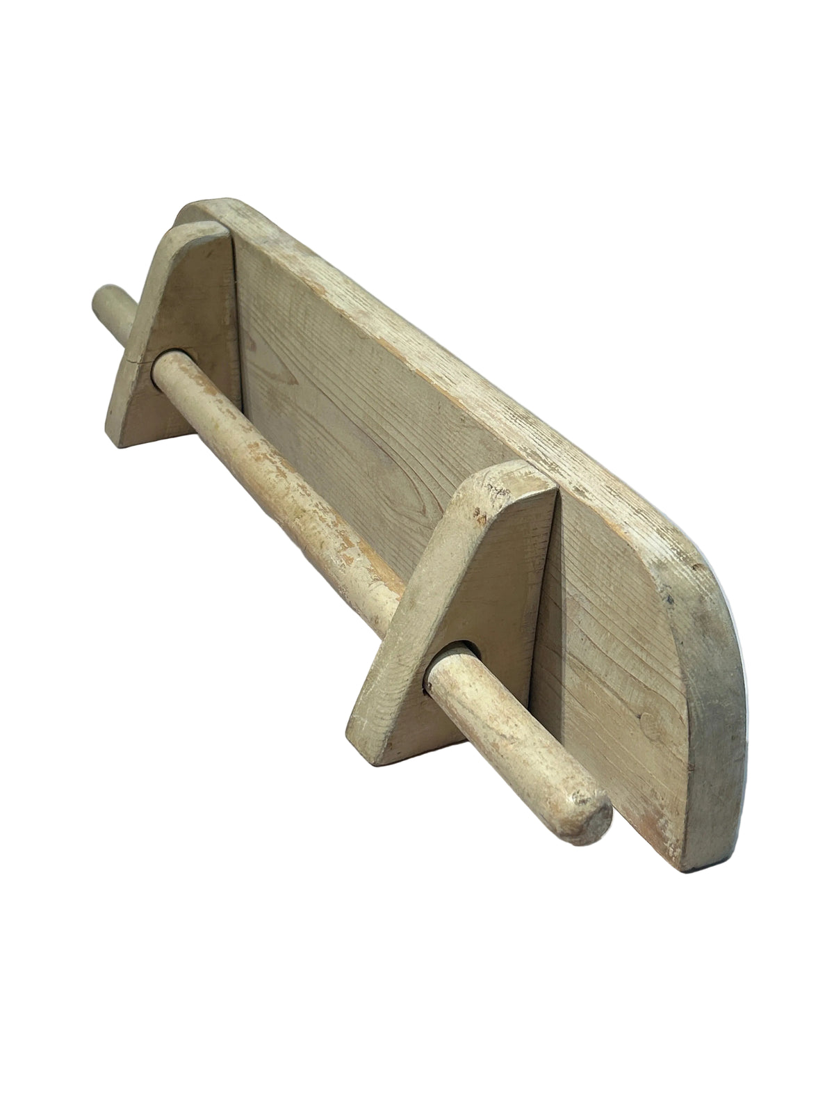 Vintage distressed wood wall rack