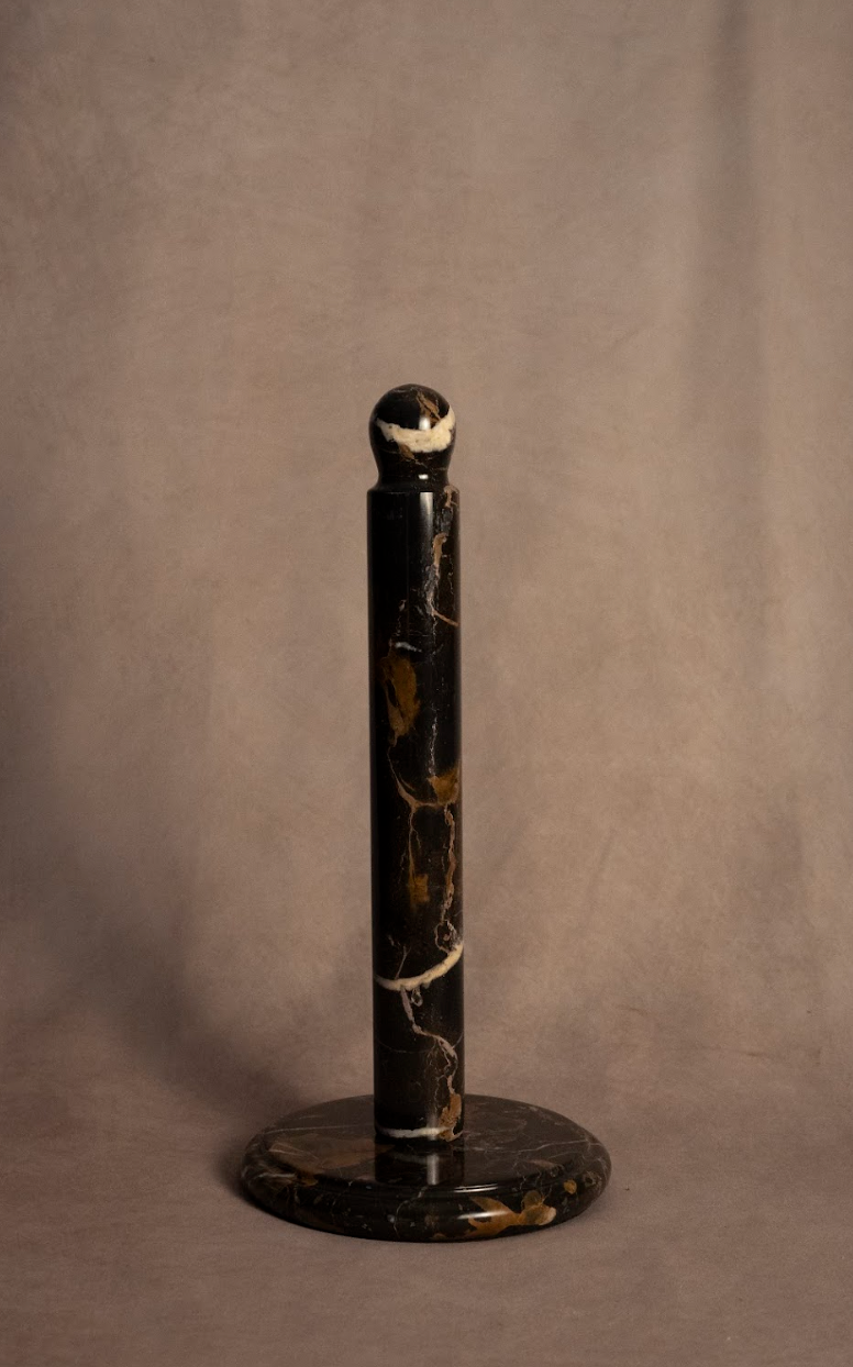 Paper Towel Holder - Black & Gold Marble