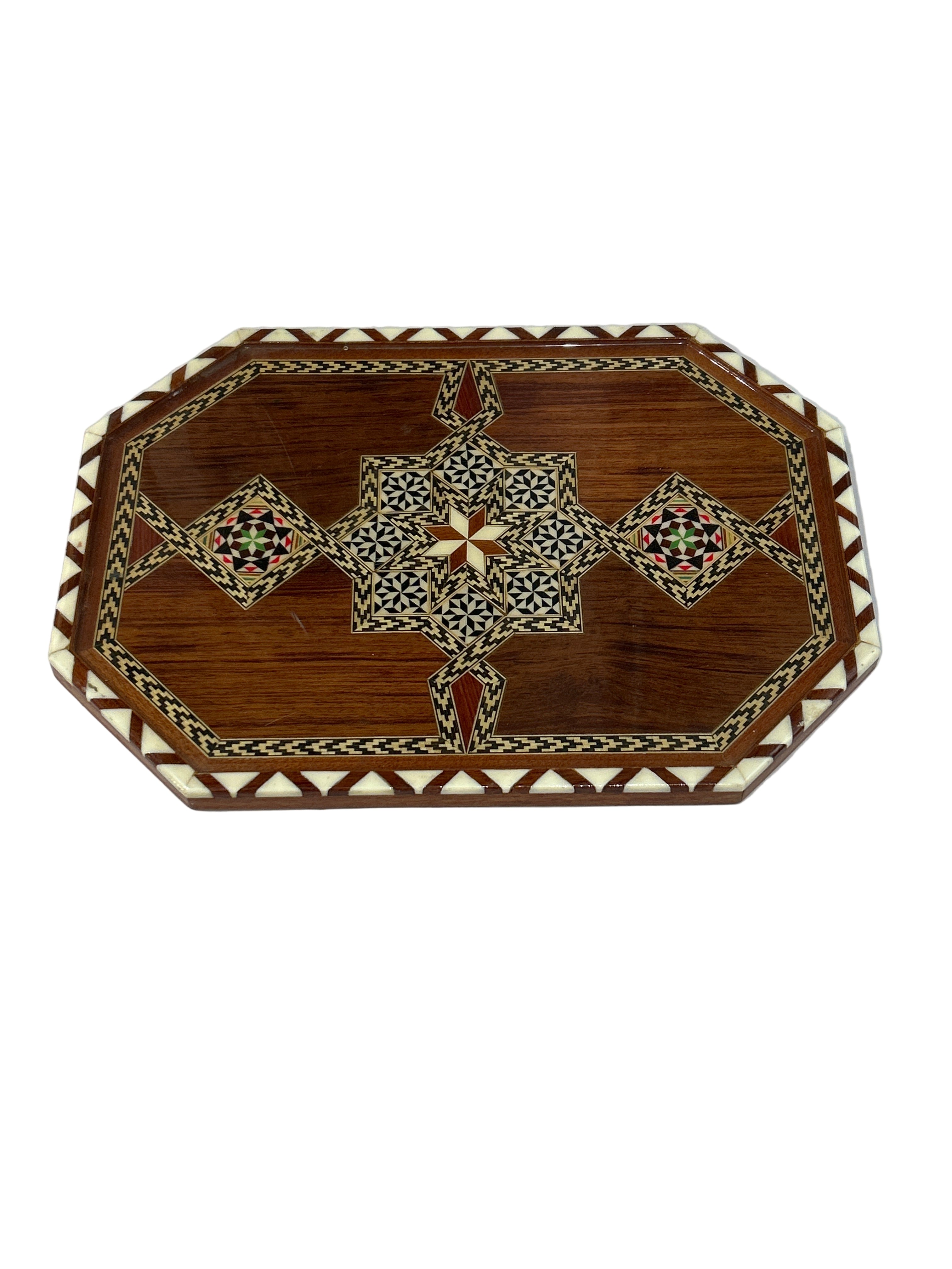 Vintage mother of Pearl inlaid marquetry tray