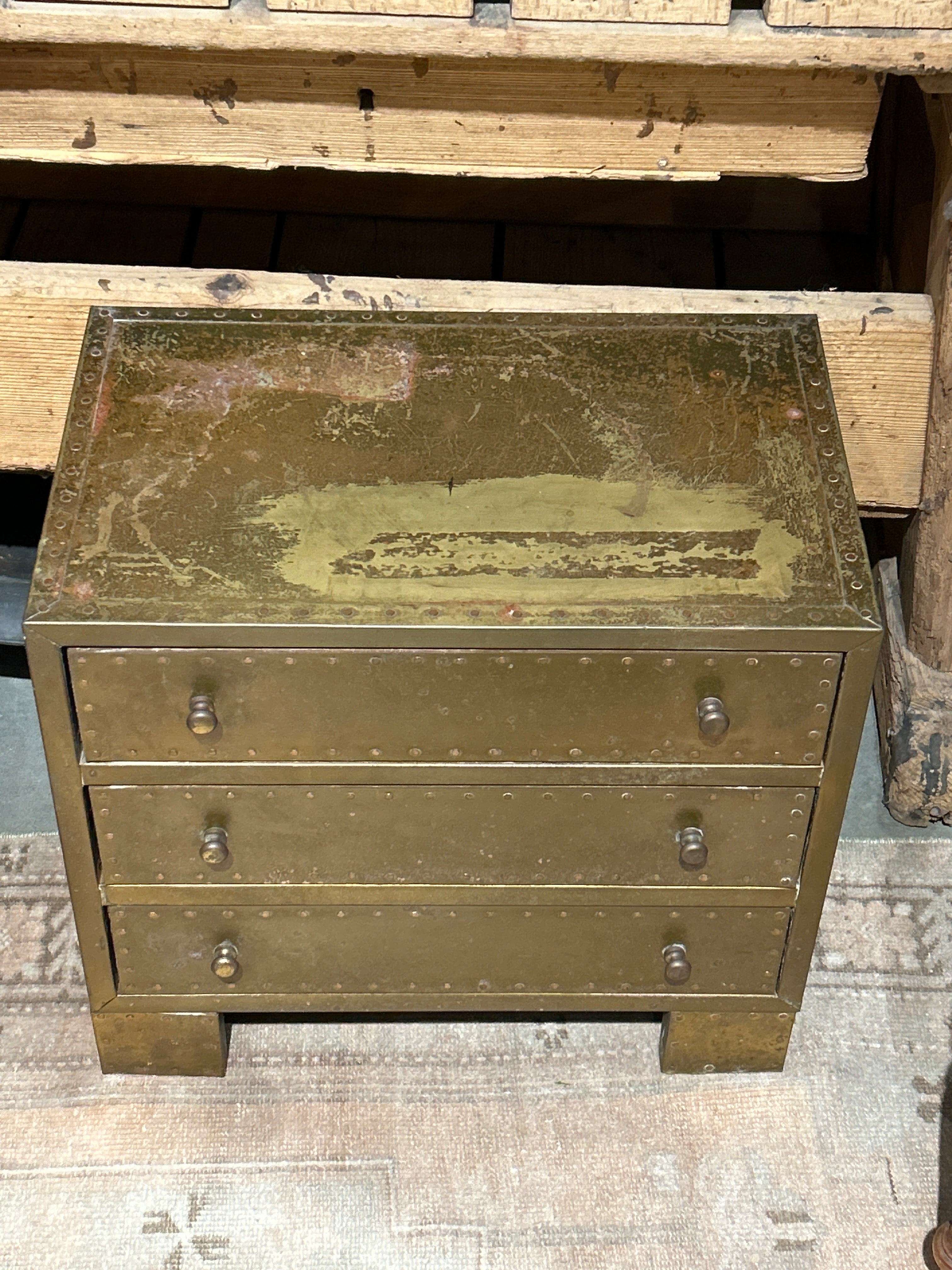 Vintage Petite Brass Cabinet
