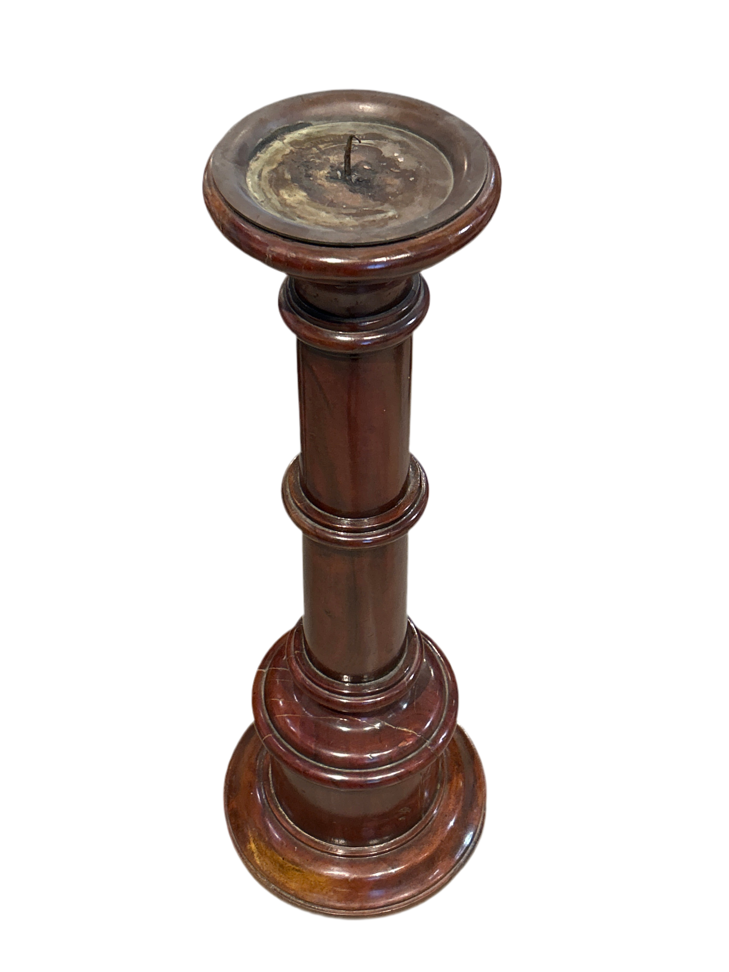 Vintage wood column candle holder