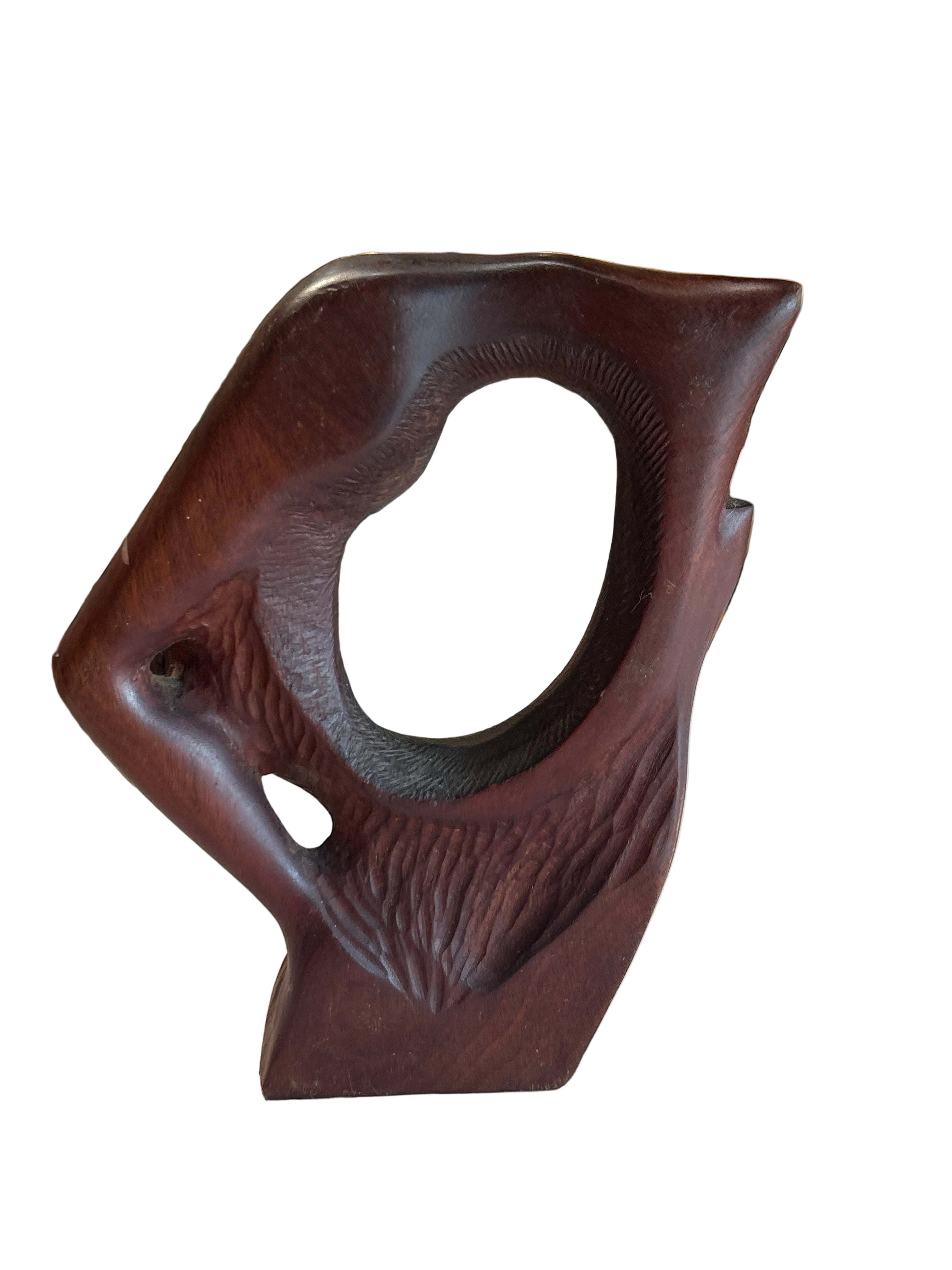 Vintage carved wooden nude sculpture