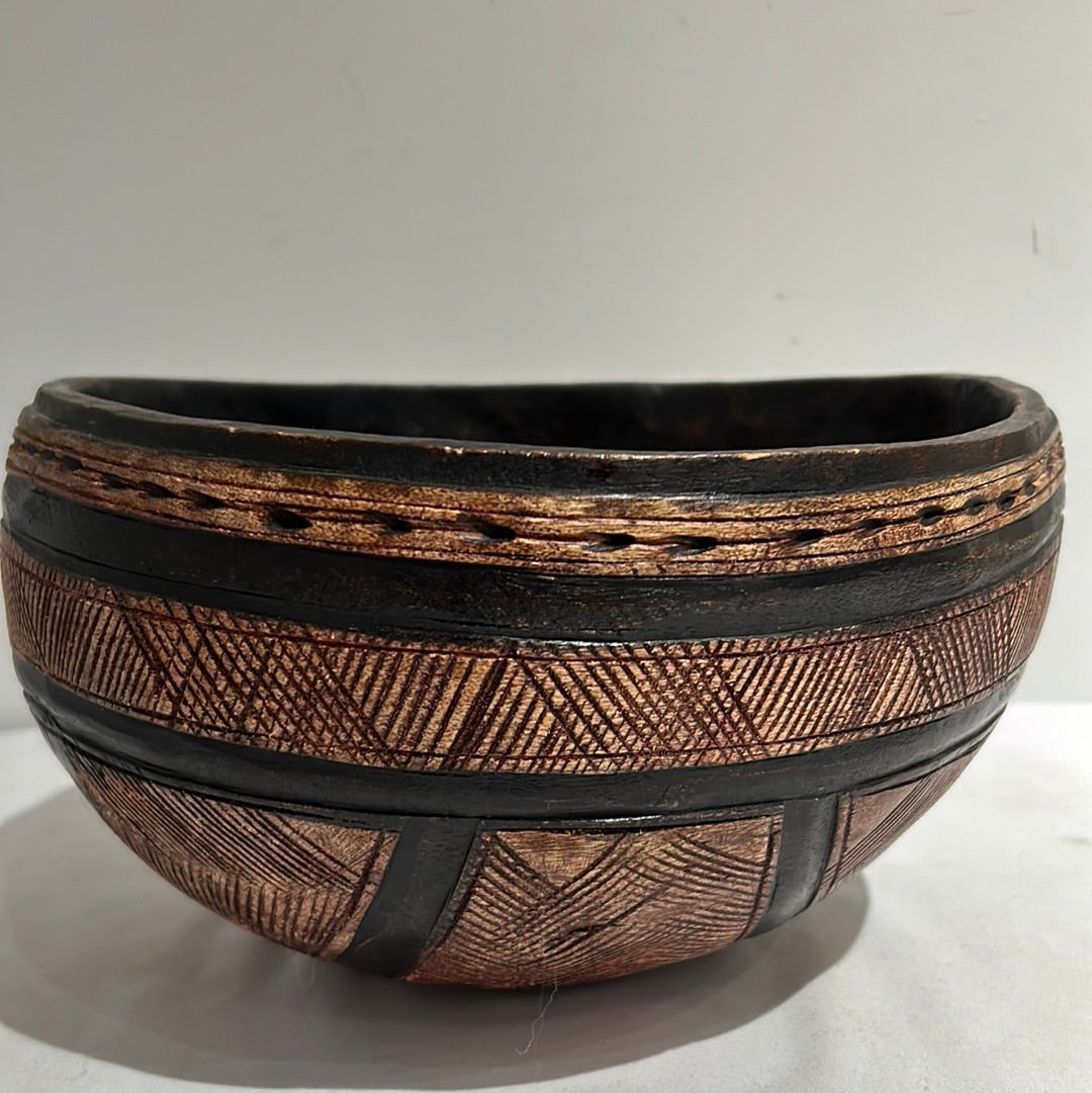Carved wood bowl