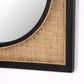 Black wood and rattan mirror