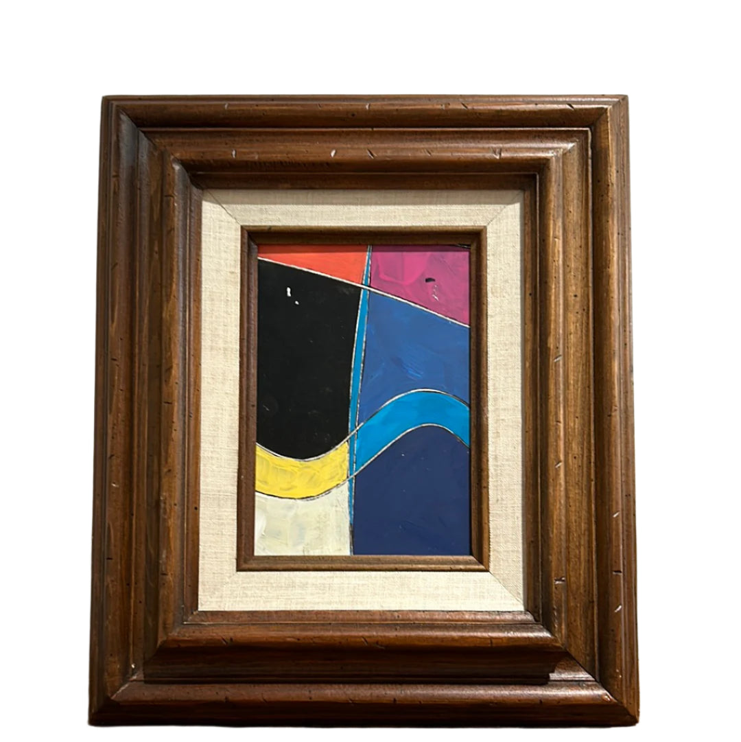 Abstract art with wood frame