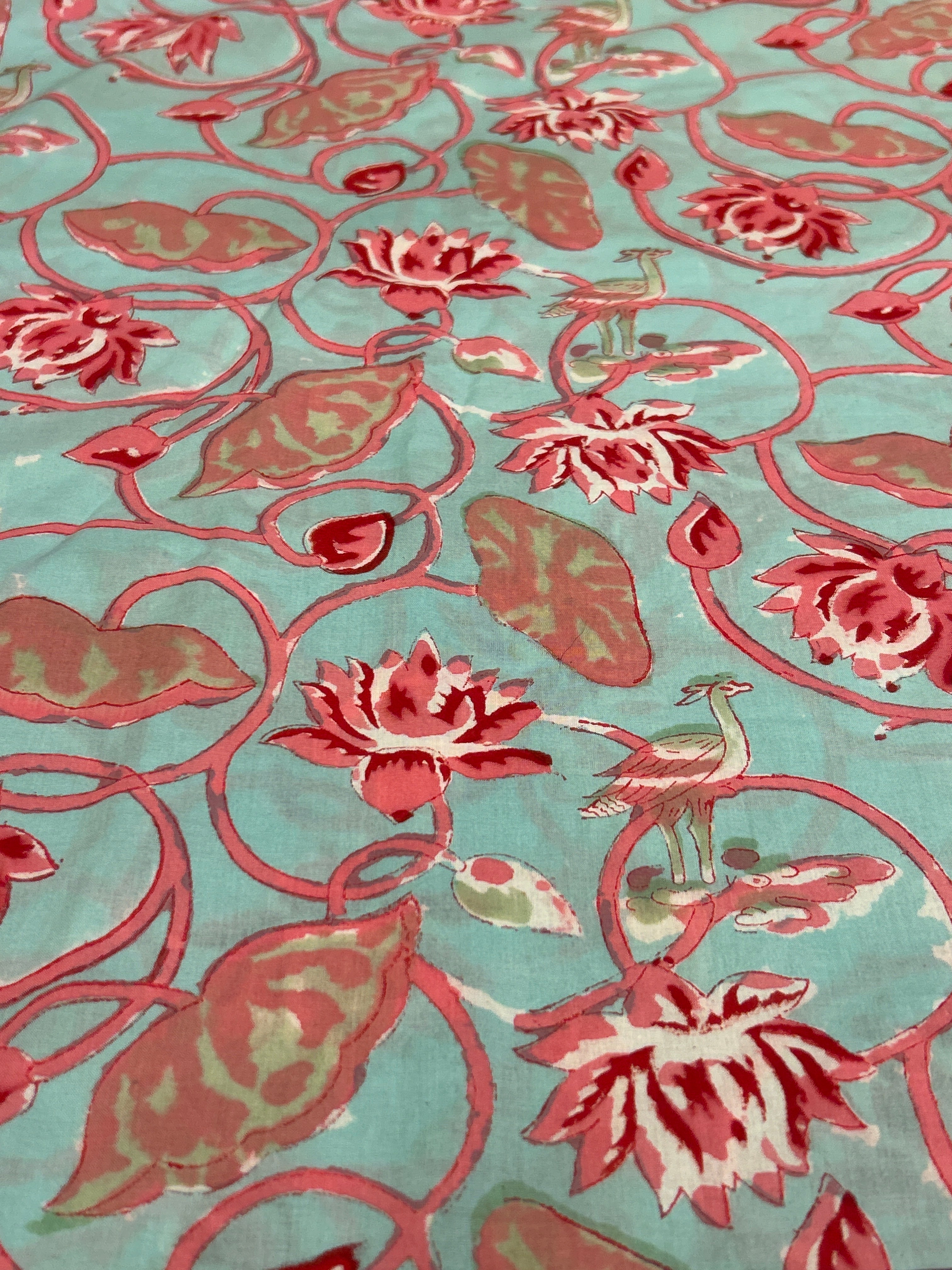 Vintage Indian block print tablecloth