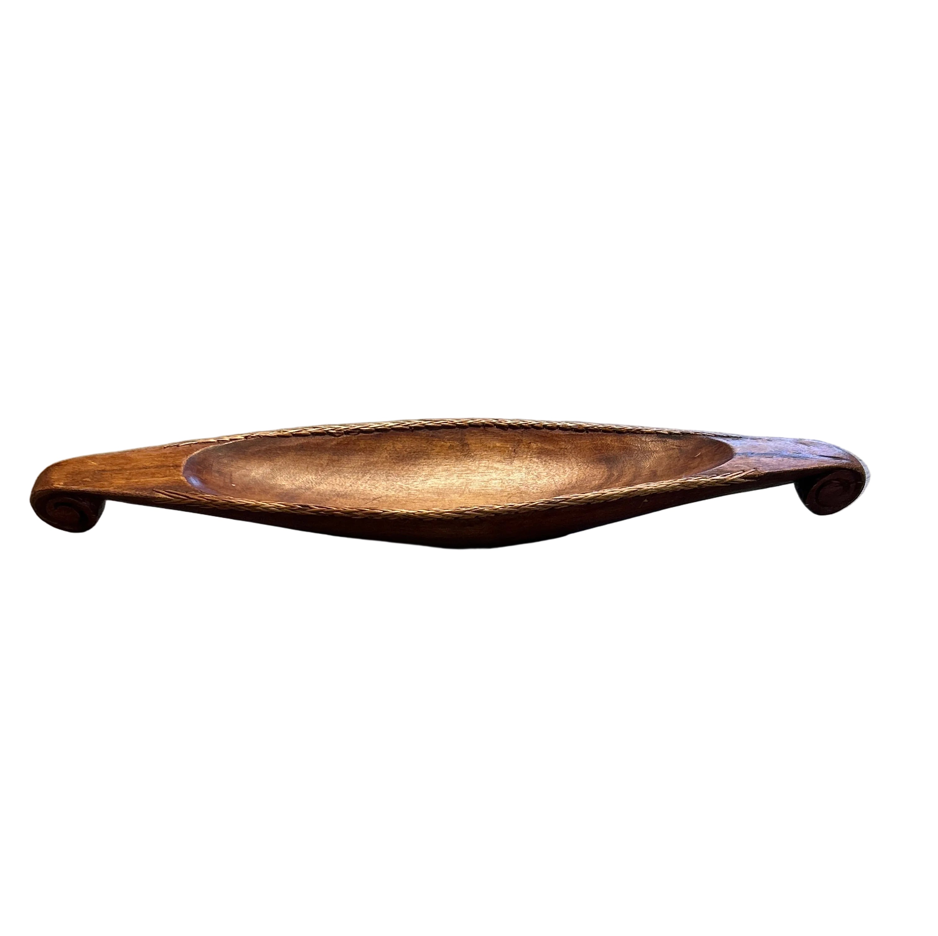 Vintage carved wood centerpiece bowl