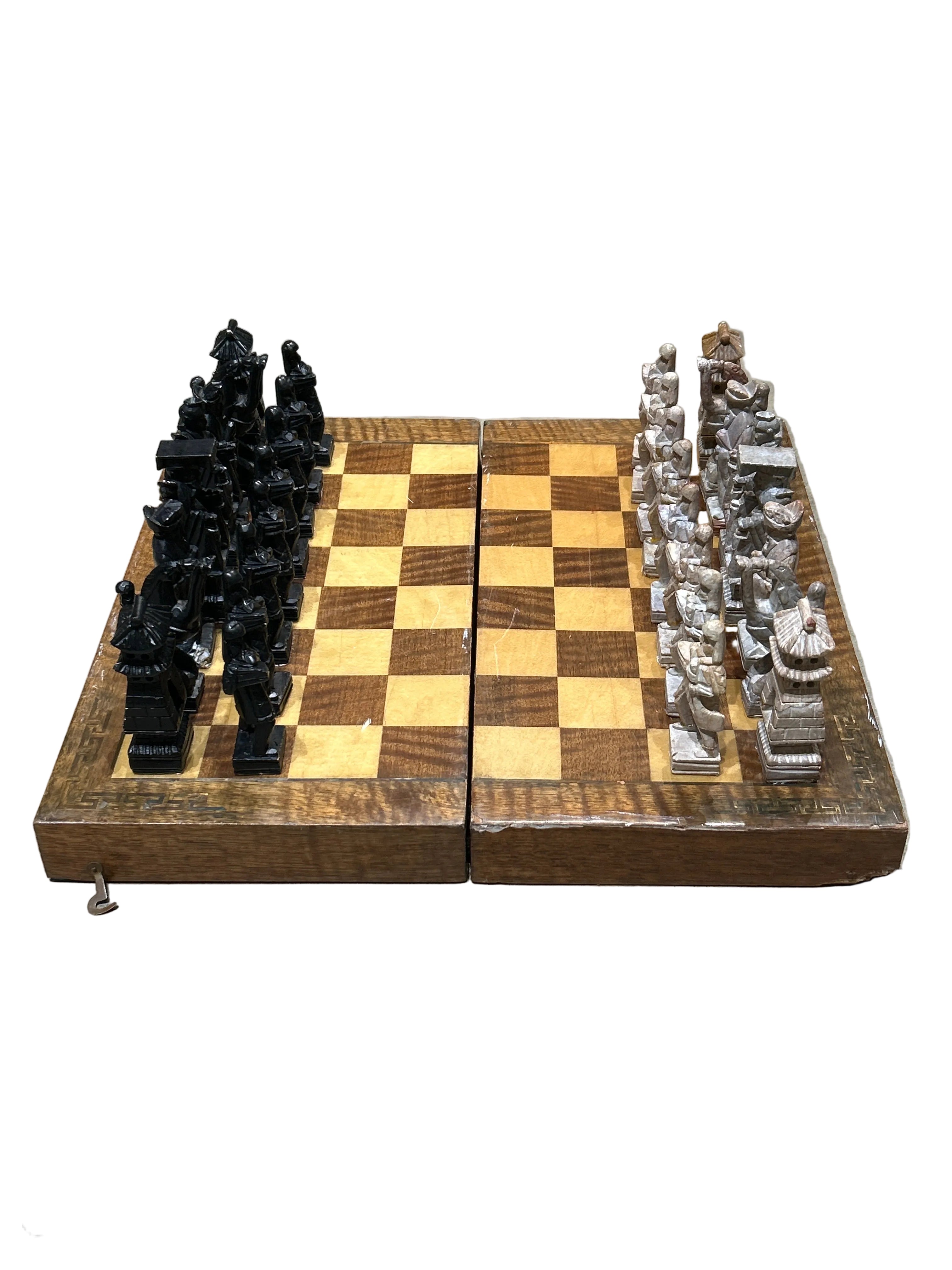 Vintage army Imperial stone chess set