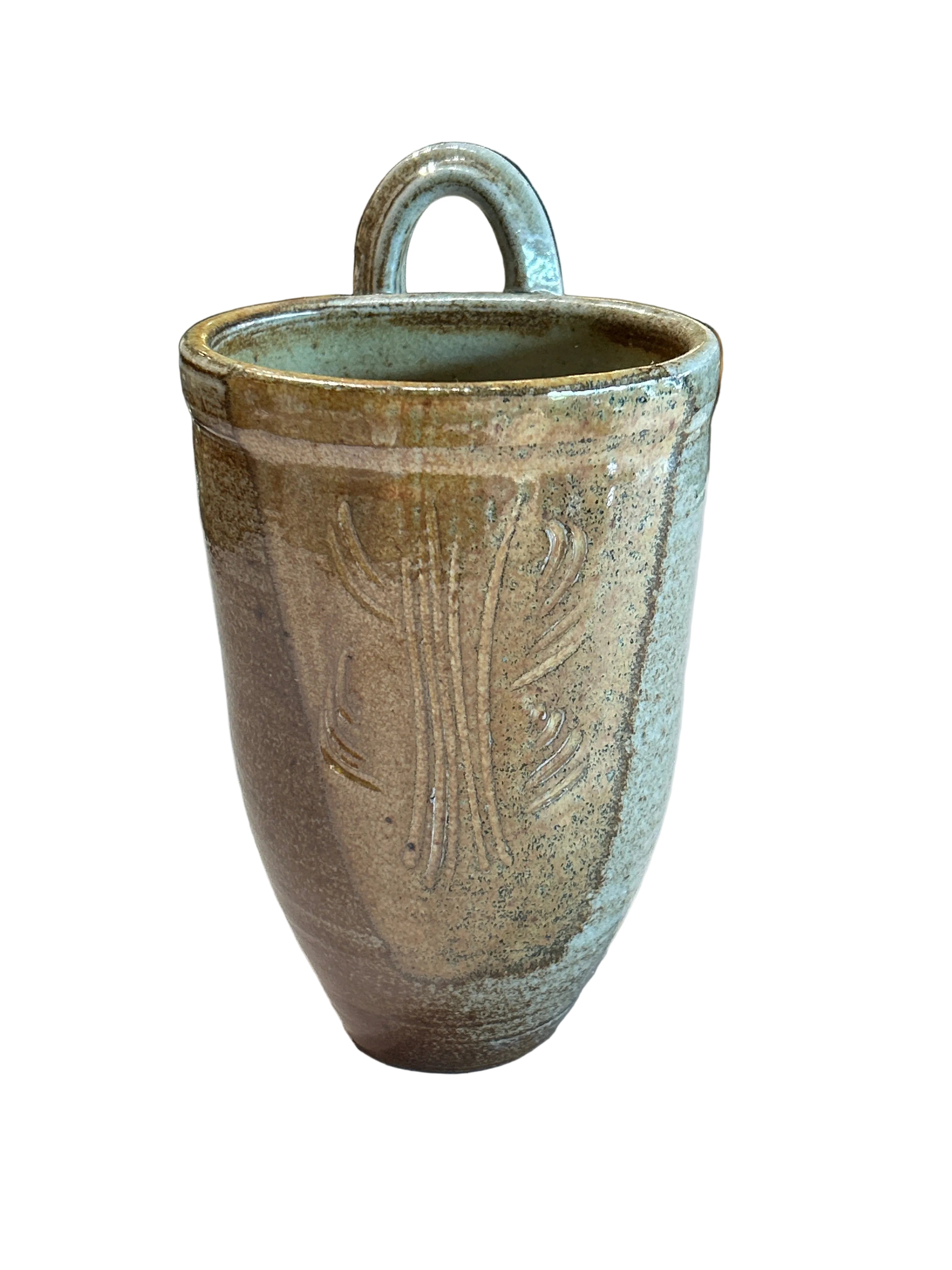 Vintage handled/hanging pottery vase