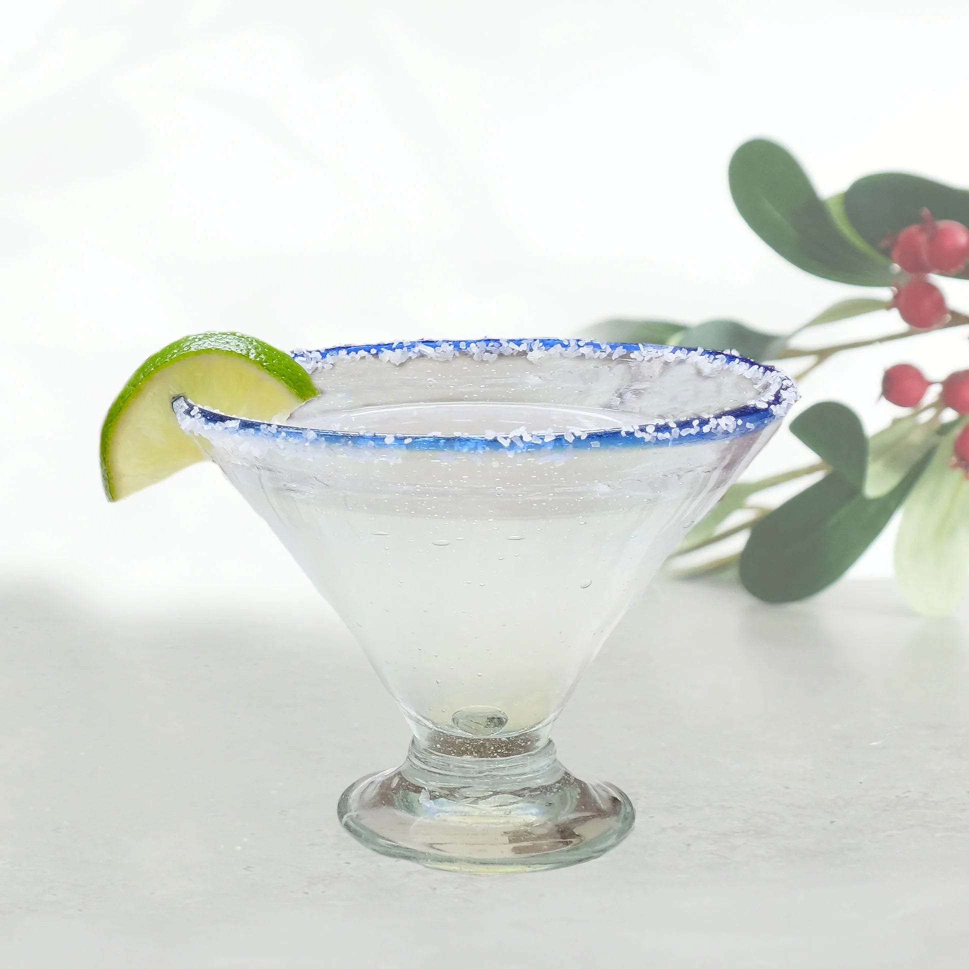 Blue Rim Margarita Glass | Glassware Cocktail