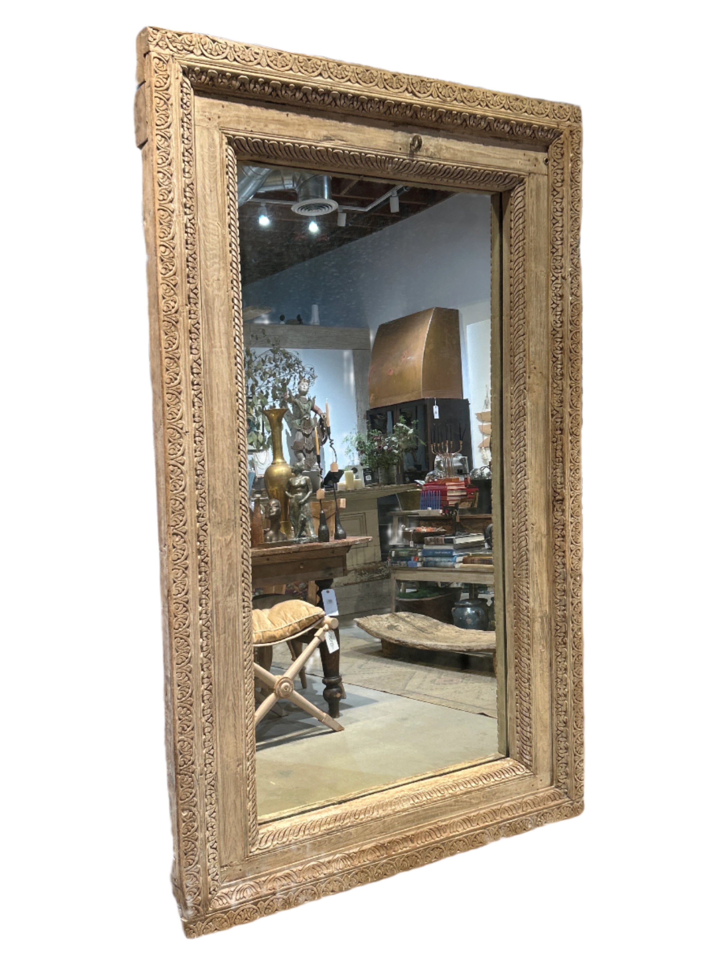 Vintage carved wood mirror
