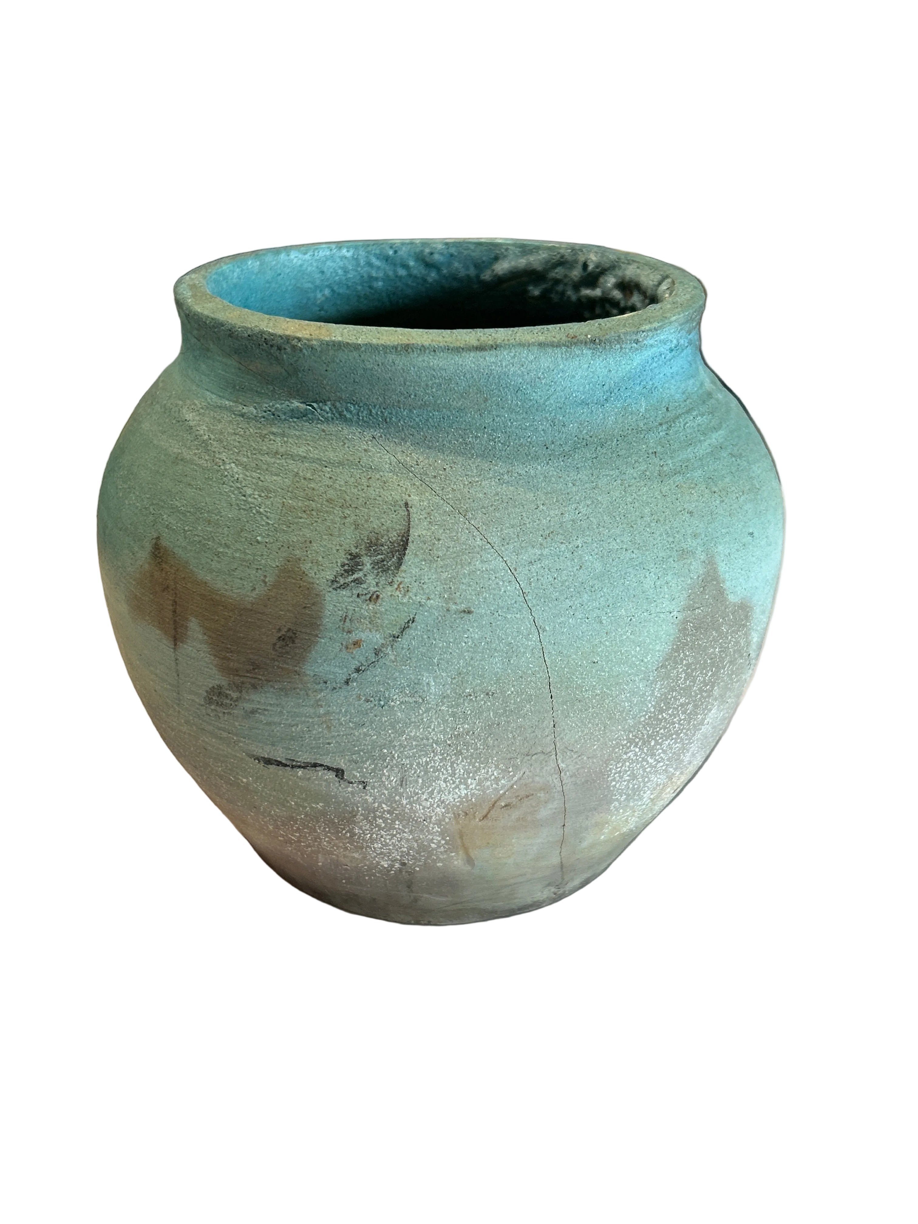 Vintage teal ceramic vase