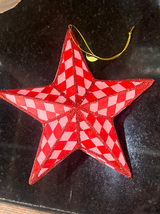 Checkered Star- Red