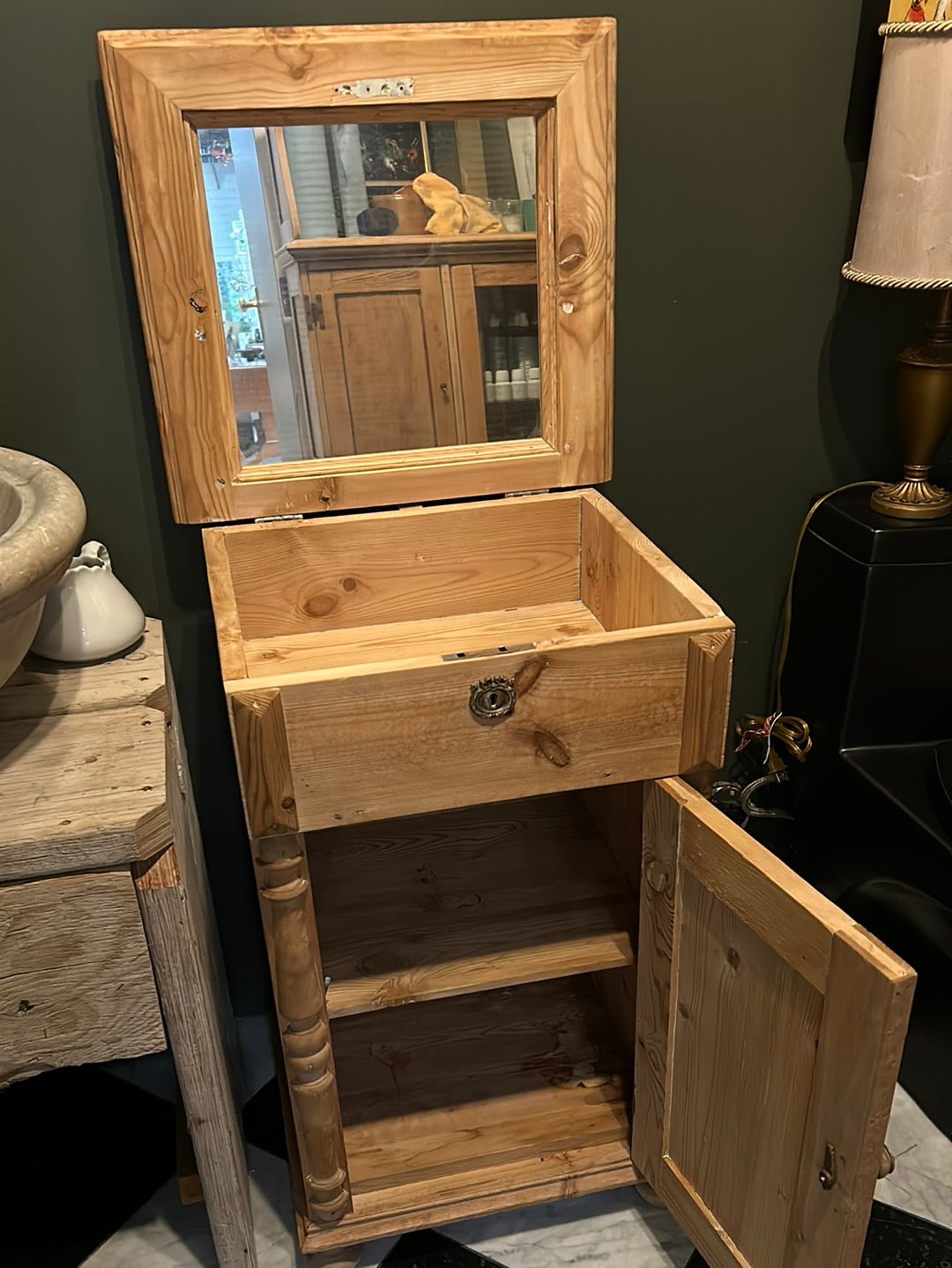 Pine cabinet with mirror