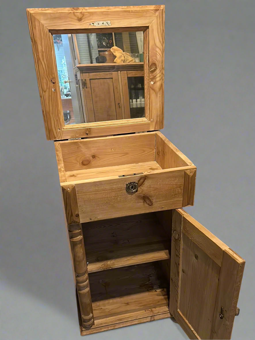 Pine cabinet with mirror